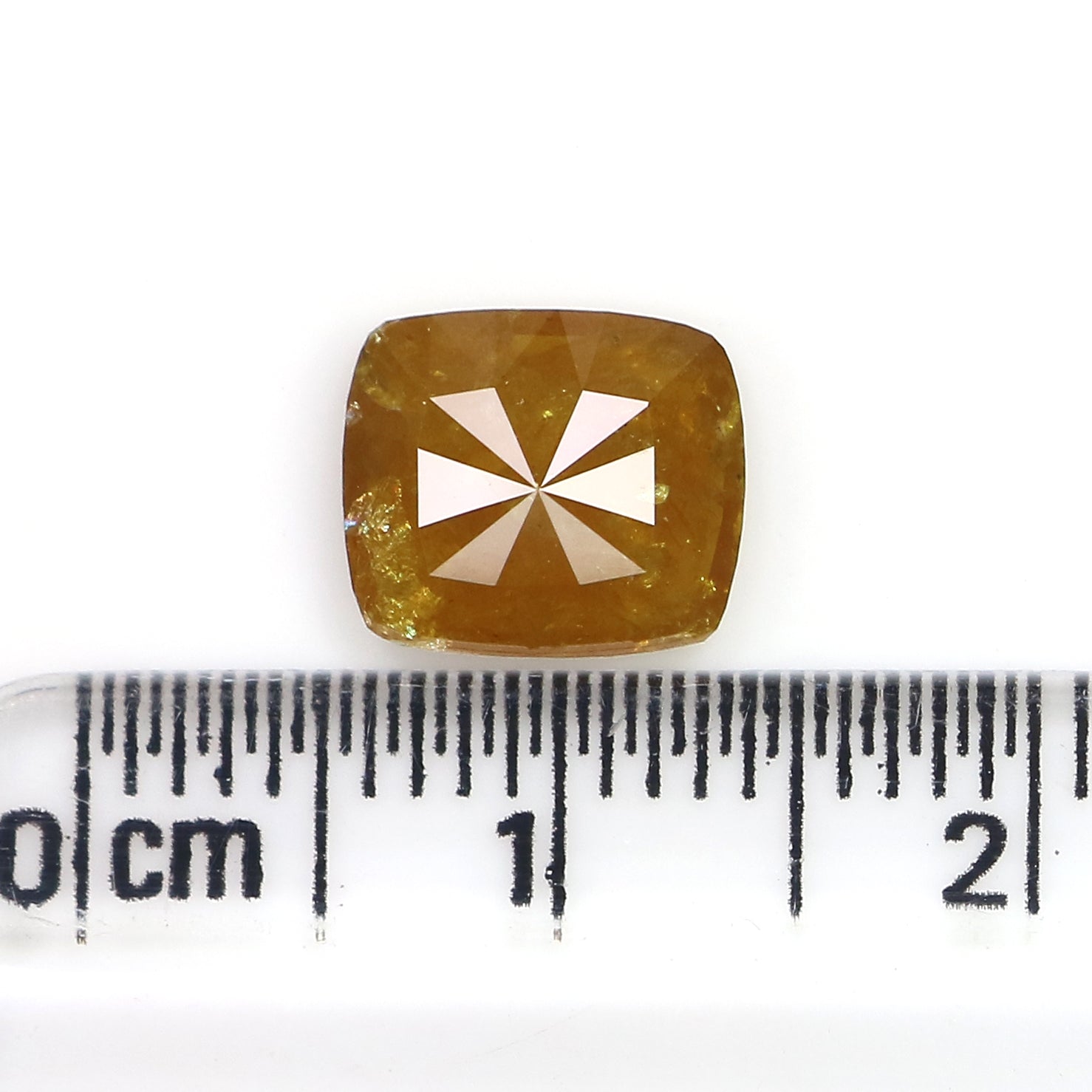 1.80 CT Natural Loose Cushion Shape Diamond Yellow Color Cushion Cut Diamond 8.50 MM Natural Yellow Diamond Cushion Rose Cut Diamond LQ4462