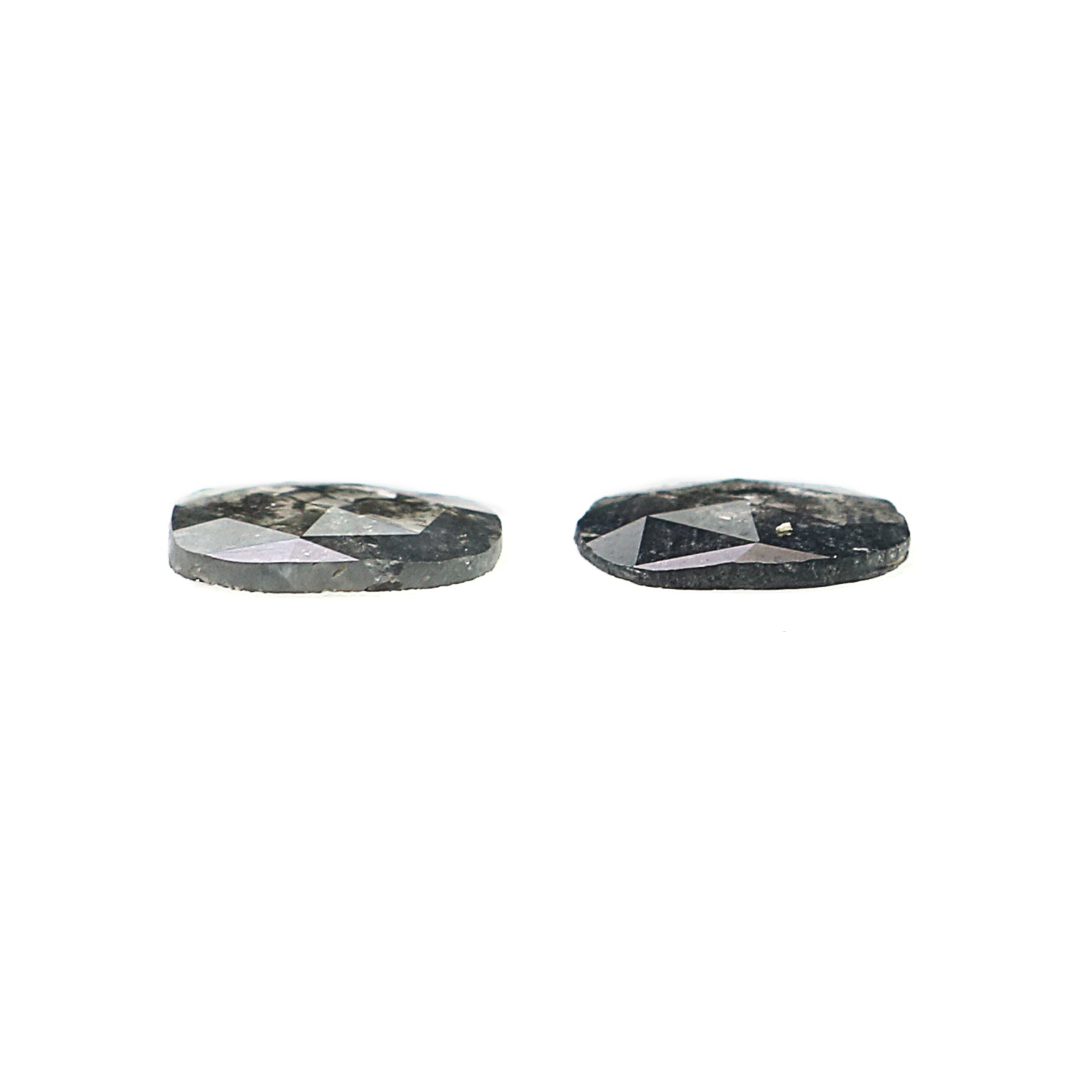 0.82 CT Natural Loose Slice Shape Diamond Salt And Pepper Slice Uncut Diamond 6.50 MM Natural Black Grey Diamond Irregular Cut Diamond L3610