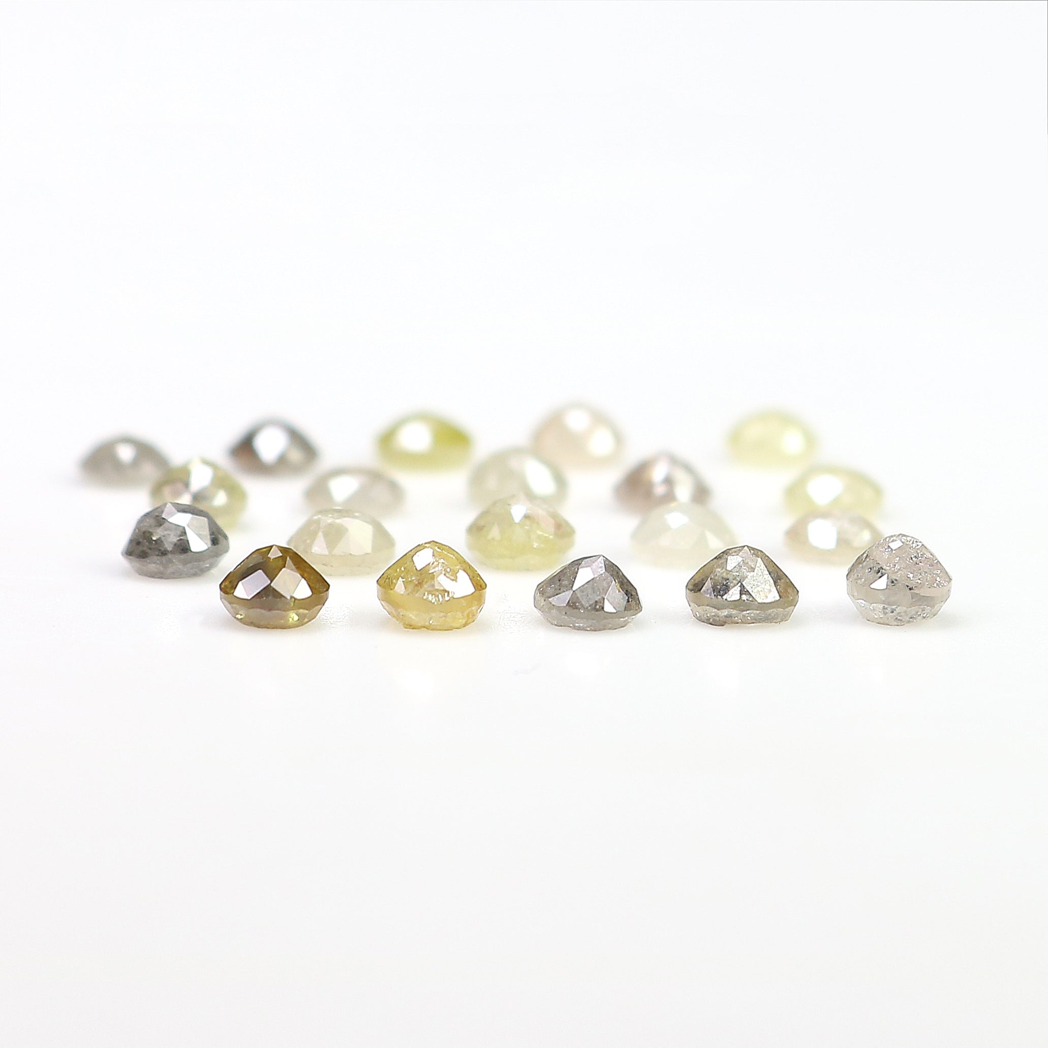 3.41 CT Natural Loose Round Rose Cut Diamond Grey Color Round Shape Diamond 3.10 MM Natural Loose Yellow Color Round Rose Cut Diamond LQ1718