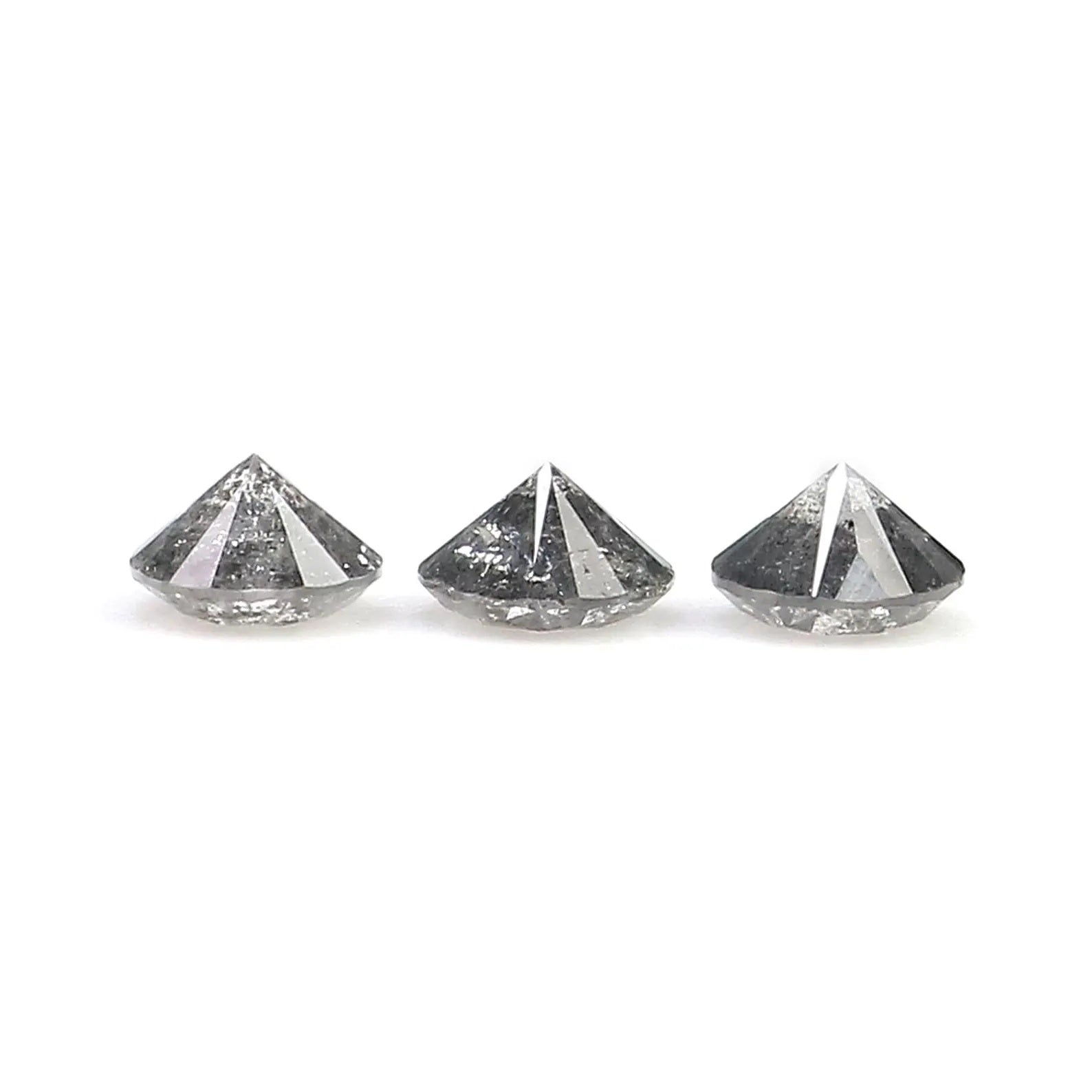 0.57 Ct Natural Loose Round Shape Diamond Salt And Pepper Round Diamond 3.60 MM Natural Black Grey Color Round Brilliant Cut Diamond NQ1476