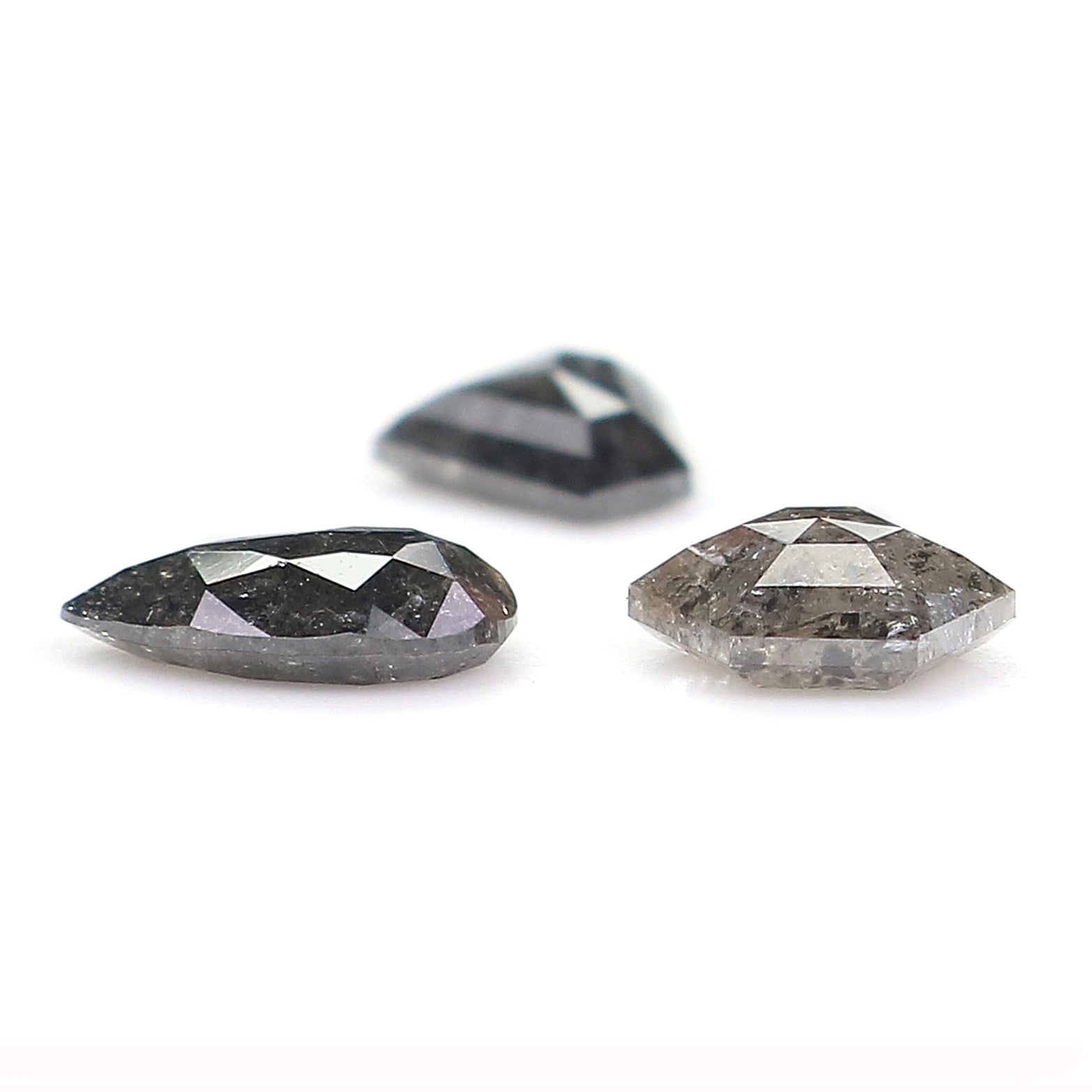 1.73 CT Natural Loose Mix Shape Diamond Salt And Pepper Mix Shape Diamond 7.15 MM Natural Black Grey Color Mix Shape Rose Cut Diamond QL1063