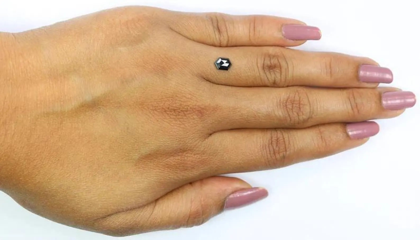 0.47 CT Natural Loose Hexagon Shape Diamond Black Color Hexagon Diamond 6.35 MM Natural Loose Black Color Hexagon Rose Cut Diamond NQ2298