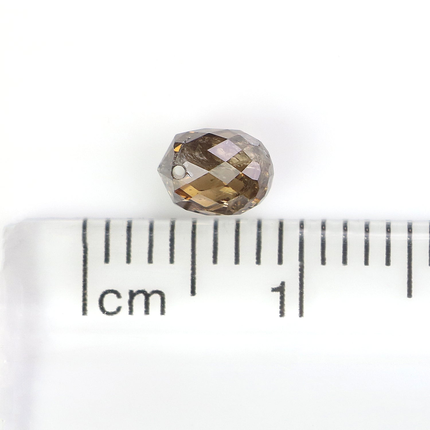 0.78 Ct Natural Loose Briolette Shape Diamond Brown Color Drop Diamond 5.30 MM Natural Loose Brown Color Briolette Rose Cut Diamond LQ9838