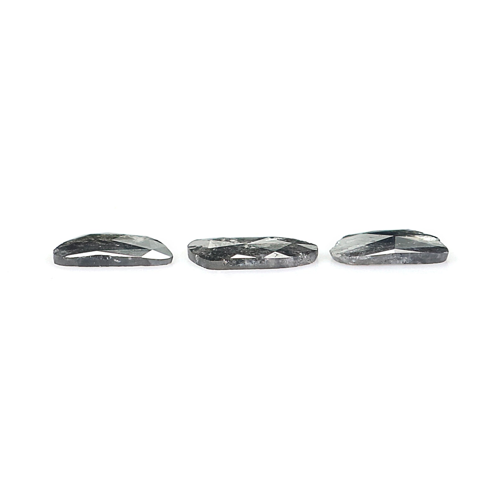 0.96 CT Natural Loose Slice Shape Diamond Salt And Pepper Slice Uncut Diamond 7.15 MM Natural Black Grey Diamond Irregular Cut Diamond L3559