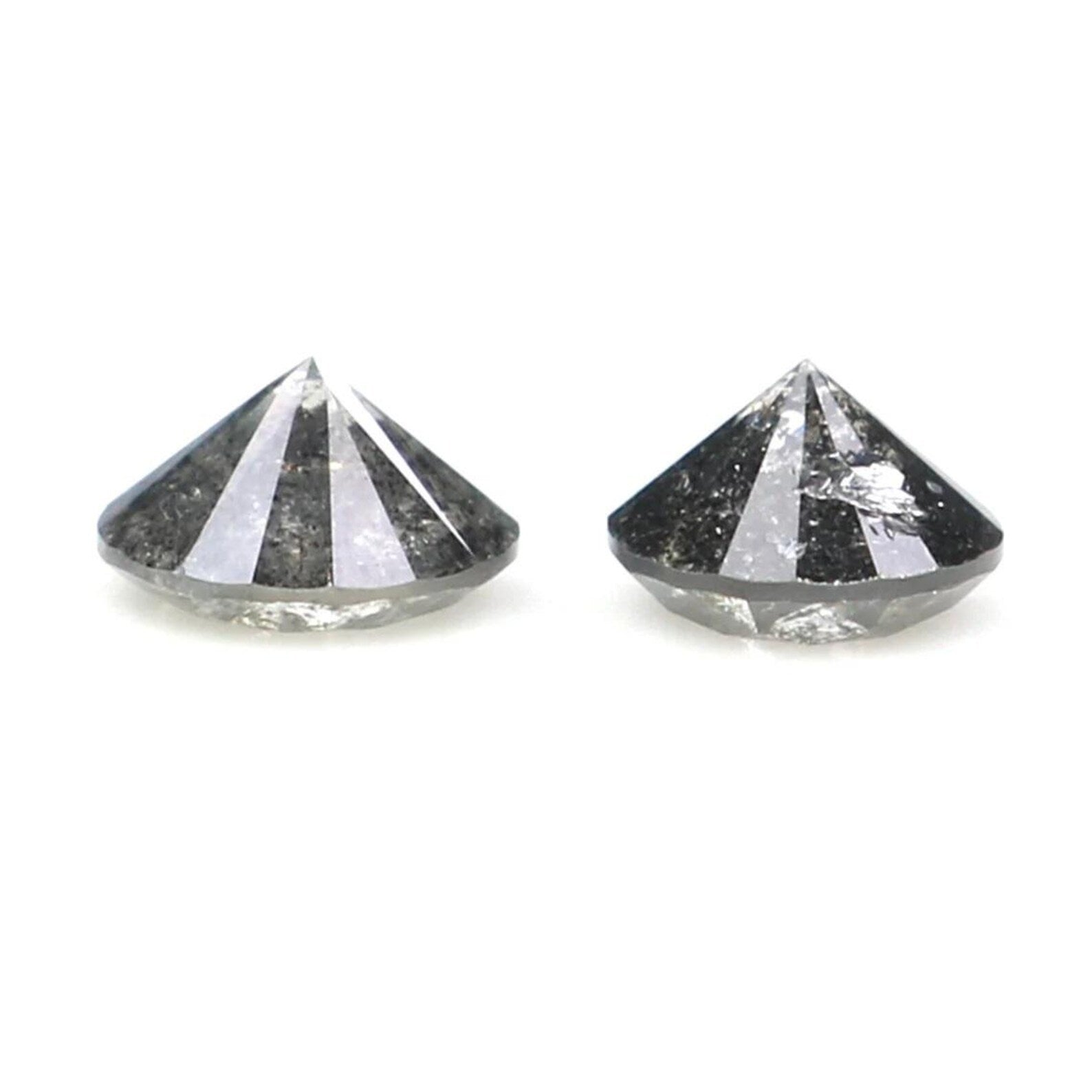 0.42 Ct Natural Loose Round Shape Pair Diamond Salt And Pepper Round Cut Diamond 3.85 MM Black Gray Color Round Brilliant Cut Diamond NQ2315