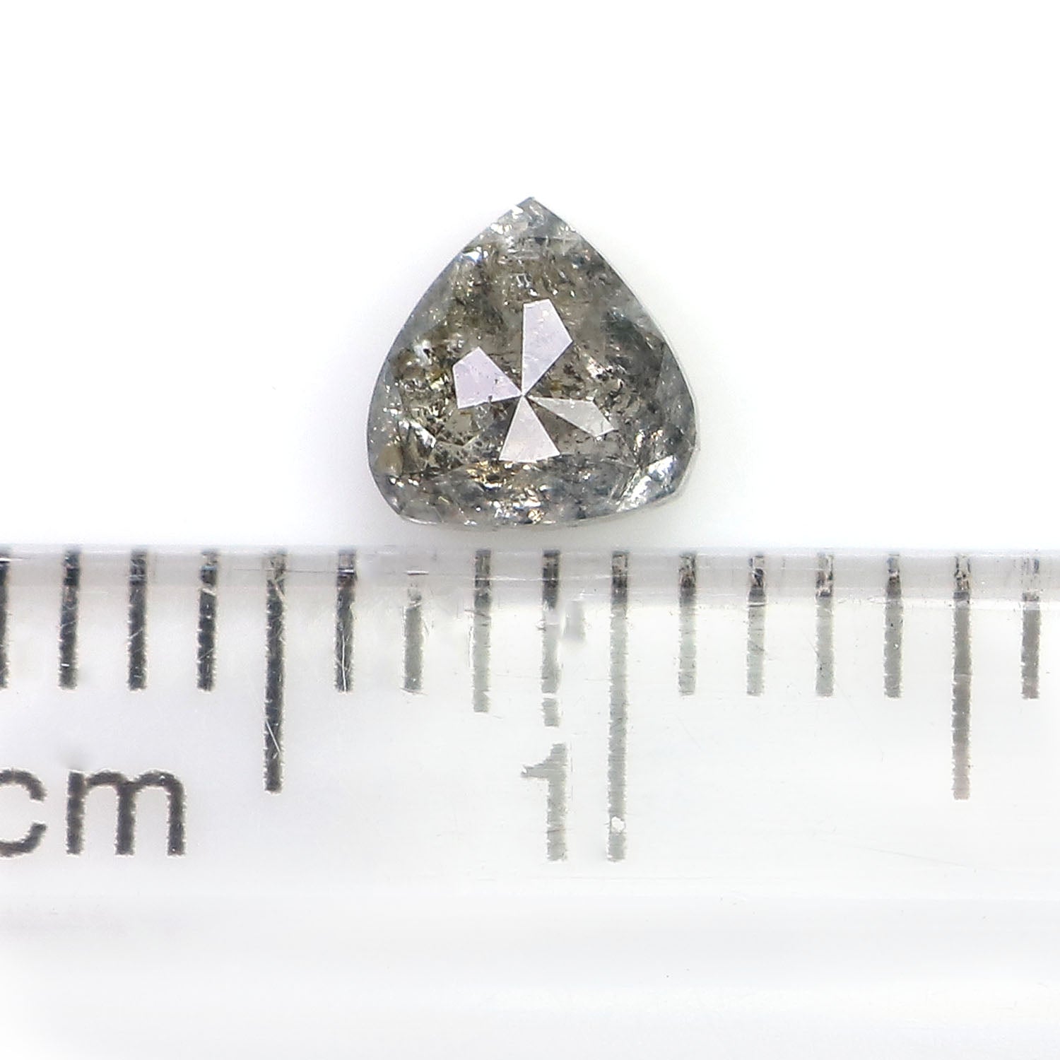 0.50 CT Natural Loose Heart Shape Diamond Salt And Pepper Heart Rose Cut Diamond 4.85 MM Black Grey Color Heart Cut Rose Cut Diamond QL7880