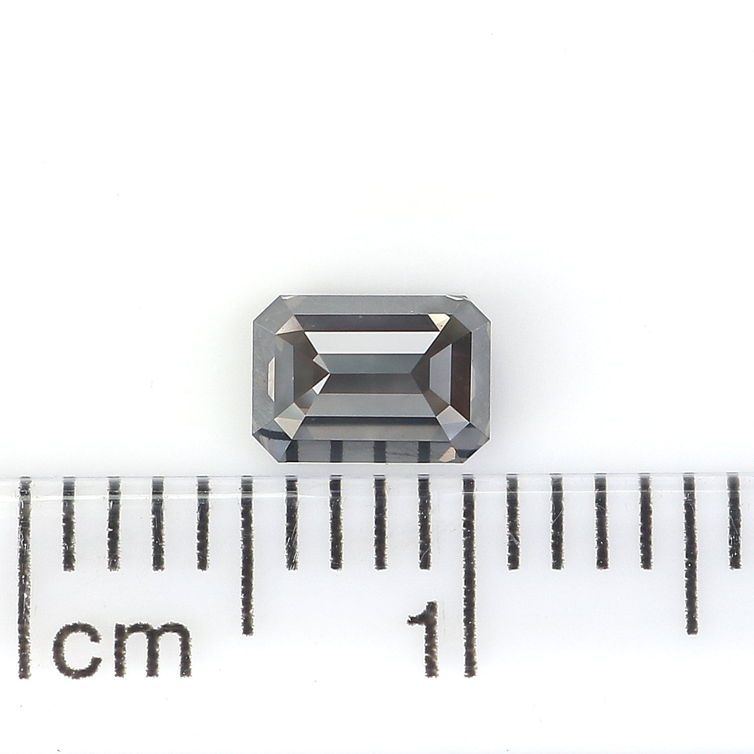 0.59 CT Natural Loose Emerald Shape Diamond Salt And Pepper Emerald Shape Diamond 5.35 MM Black Grey Color Emerald Rose Cut Diamond QL9757