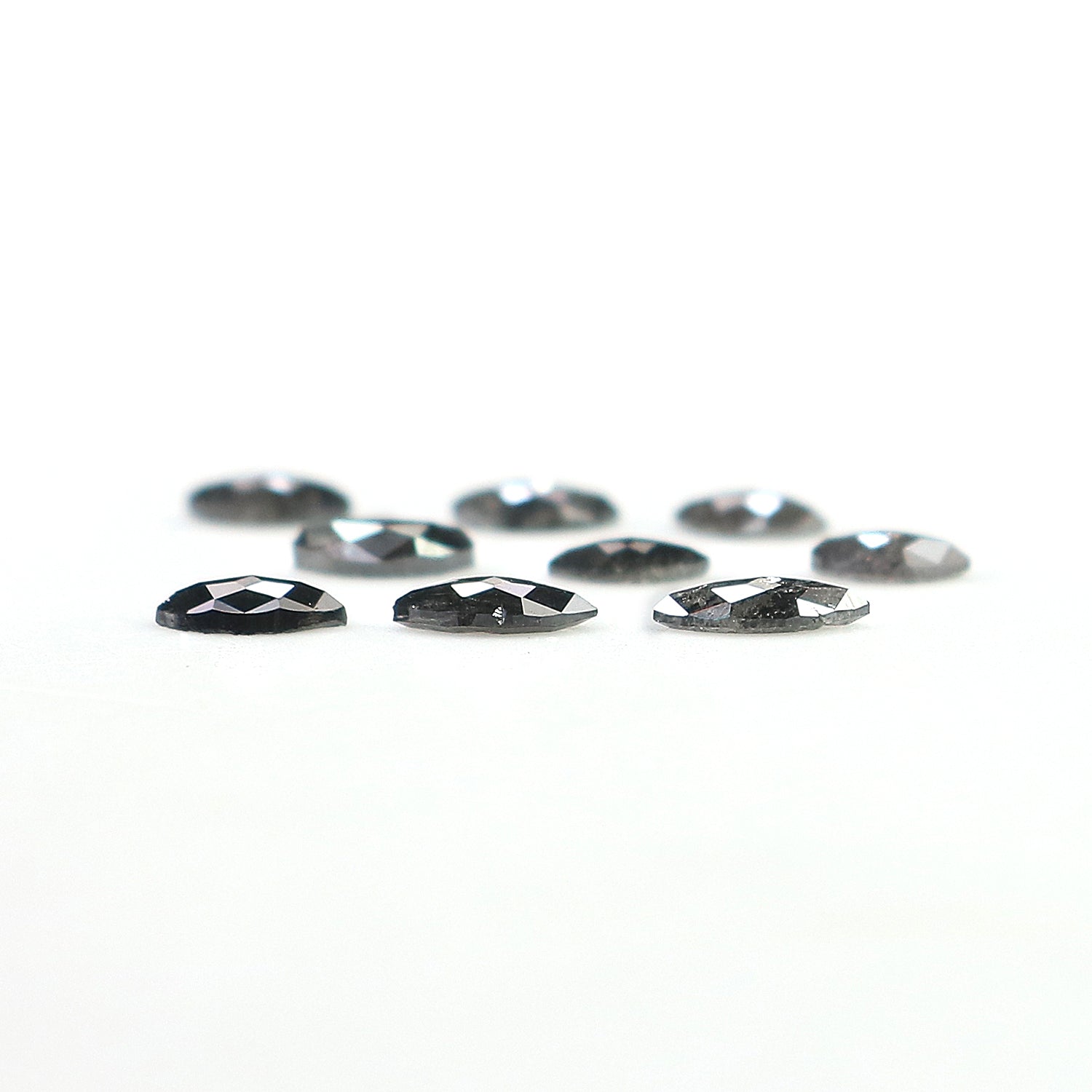 0.79 CT Natural Loose Marquise Shape Diamond Salt And Pepper Marquise Rose Cut Diamond 3.70 MM Black Grey Color Marquise Cut Diamond LQ2879