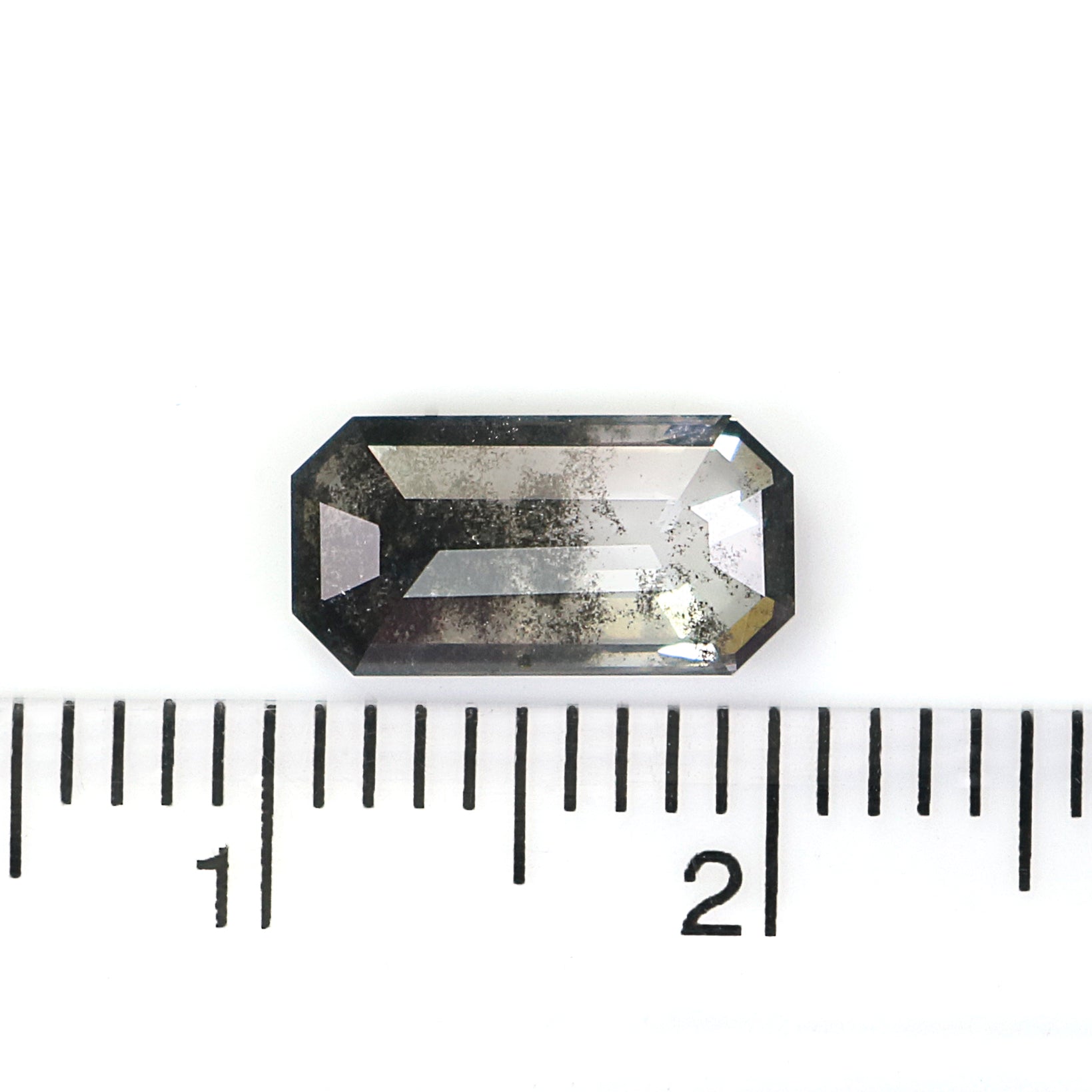 1.60 CT Emerald Rose Cut Salt And Pepper Lab Grown 9.95 MM Loose Diamond CVD Fancy Black Grey Color Lab Created Antique Cut Diamonds N2635