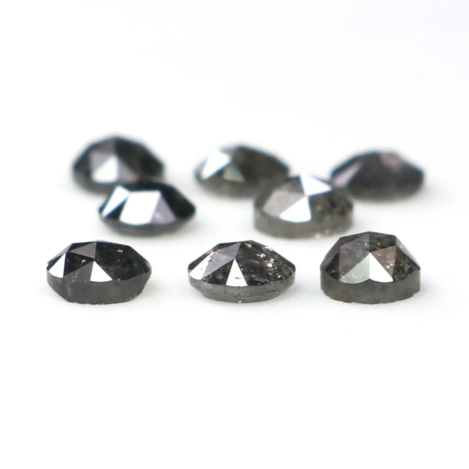 0.95 Ct Natural Loose Round Rose Cut Diamond Salt And Pepper Round Shape Diamond 2.90 MM Natural Black Grey Round Rose Cut Diamond NQ2350