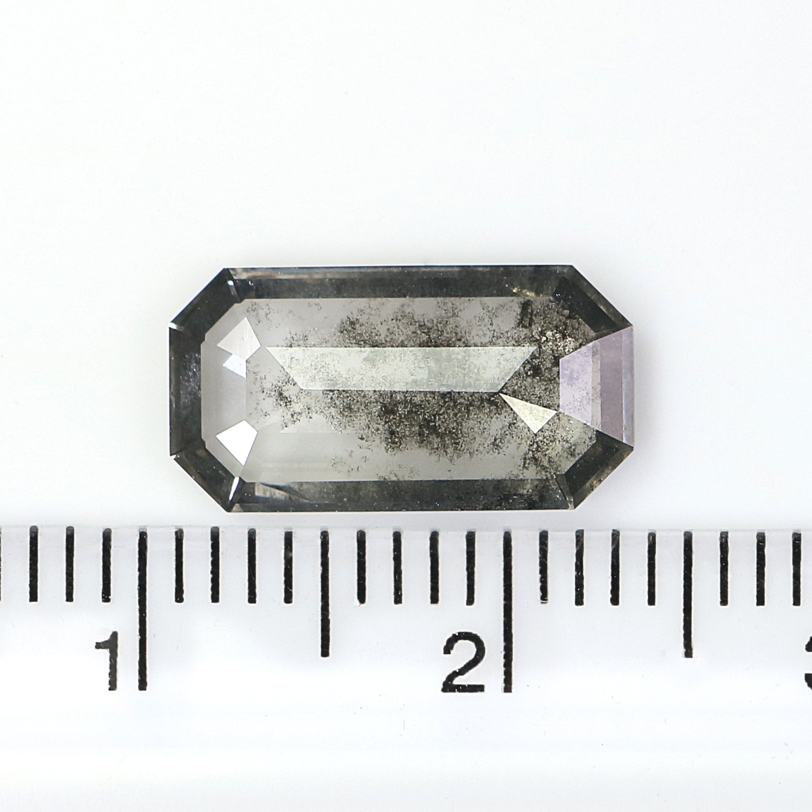 2.23 CT Emerald Rose Cut Salt And Pepper Lab Grown 12.90 MM Loose Diamond CVD Fancy Black Grey Color Lab Created Antique Cut Diamonds L3521