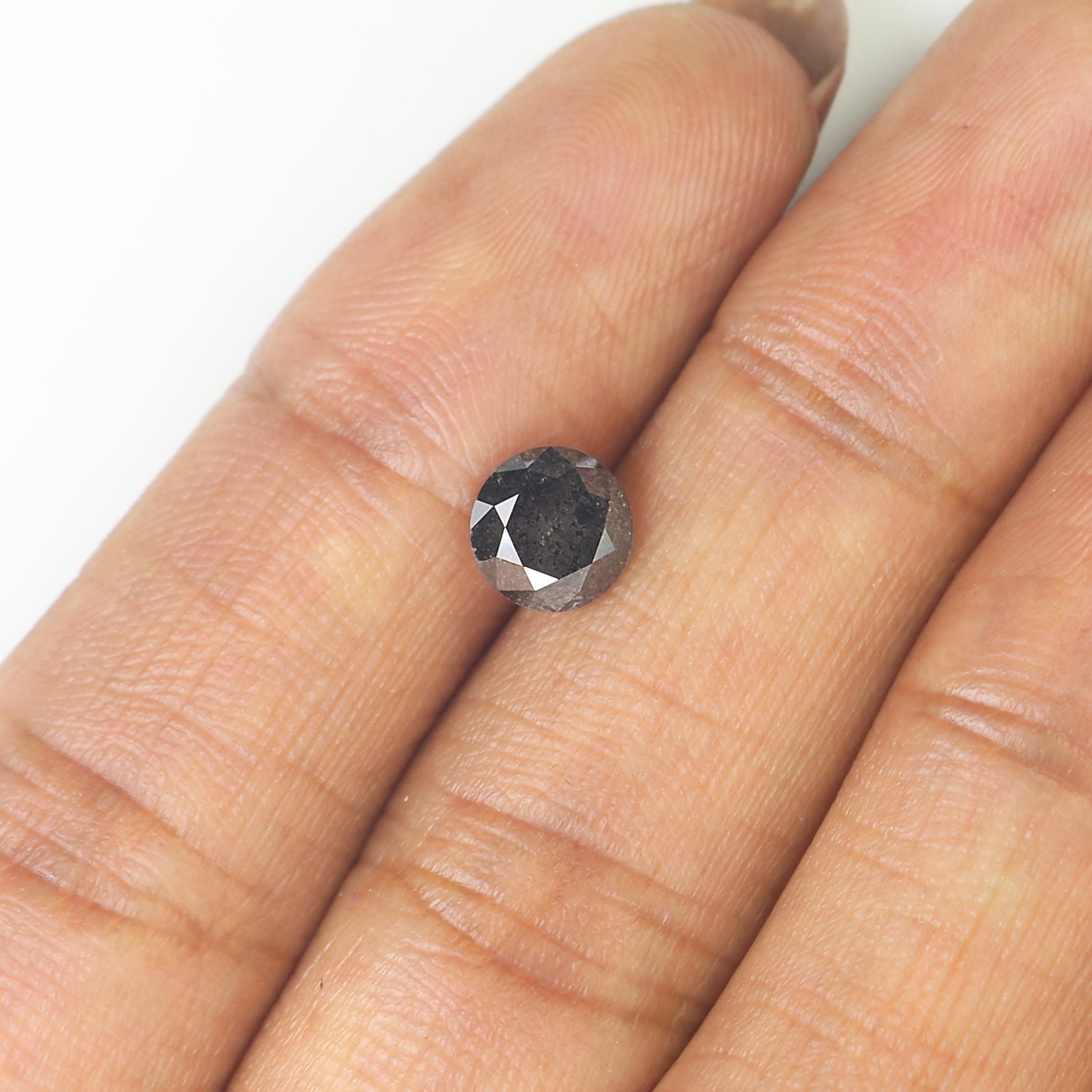 1.25 CT Natural Loose Round Shape Diamond Black Grey Color Round Cut Diamond 6.40 MM Salt And Pepper Round Brilliant Cut Diamond QL8301