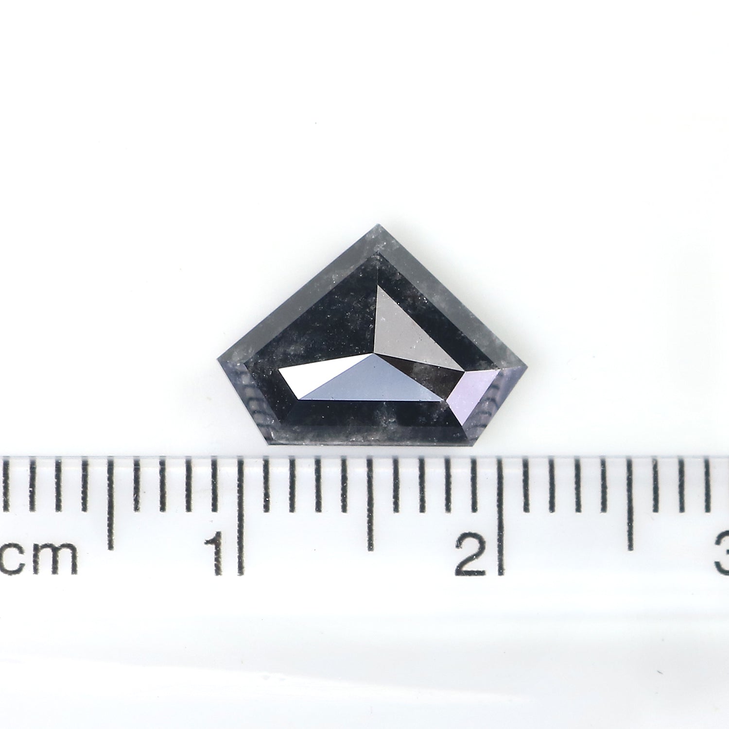 2.90 CT Natural Loose Shield Shape Diamond Salt And Pepper Shield Diamond 8.60 MM Natural Loose Black Color Shield Rose Cut Diamond QL1035