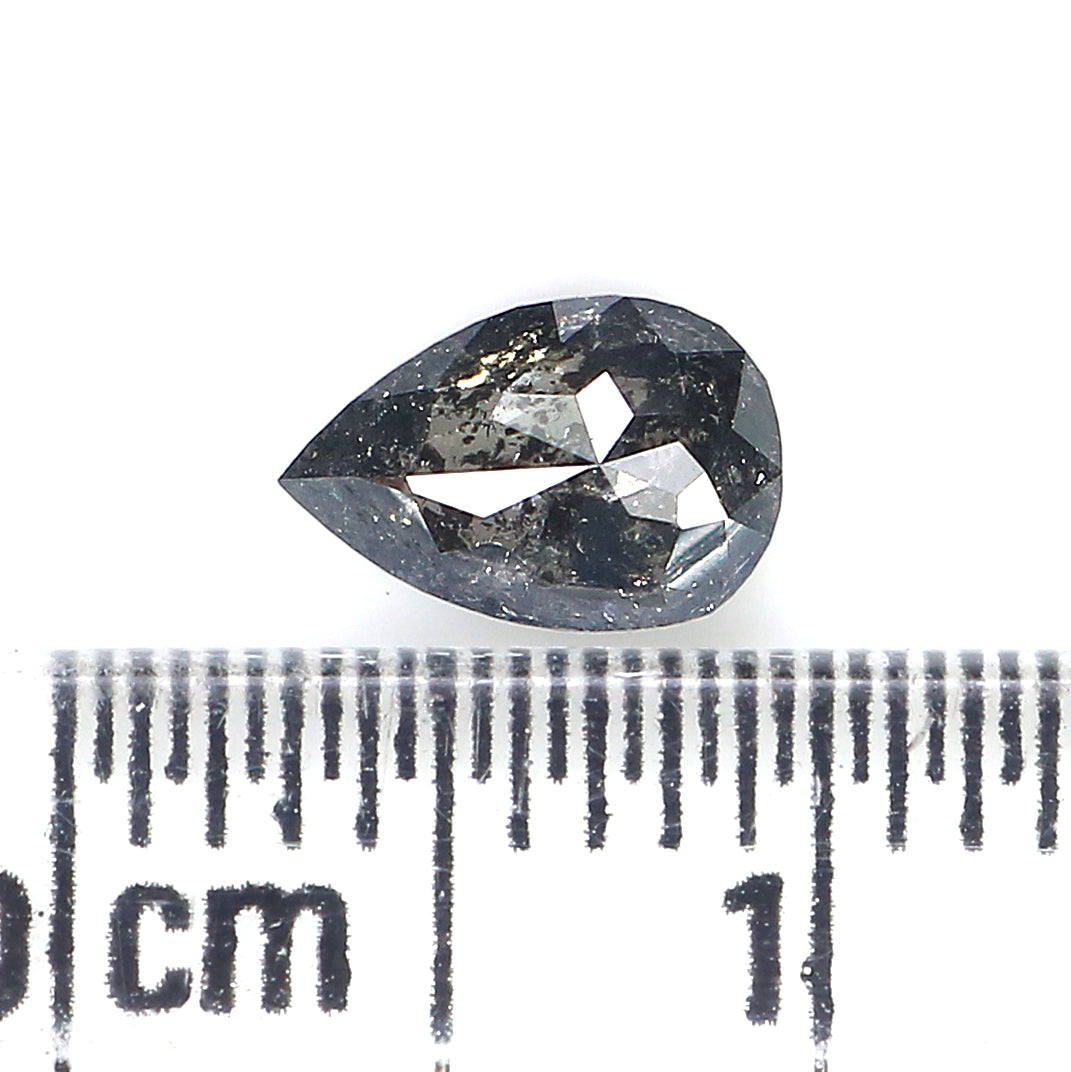 0.61 CT Natural Loose Pear Diamond Salt And Pepper Pear Diamond Natural Loose Diamond 6.70 MM Pear Rose Cut Diamond Pear Cut Diamond QL3026