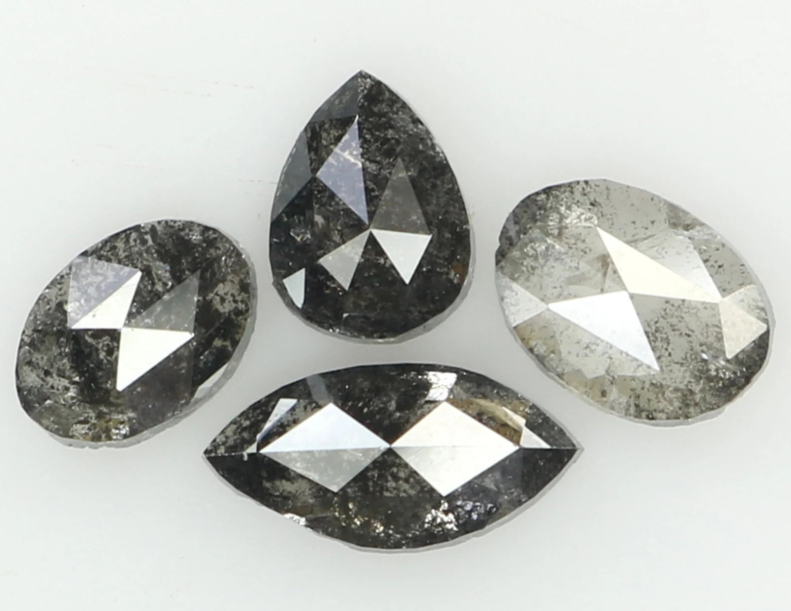 1.39 Ct Natural Loose Mix Shape Diamond Grey Color Mix Shape Diamond 5.10 MM Natural Loose Diamond Grey Mix Shape Rose Cut Diamond KDN8513