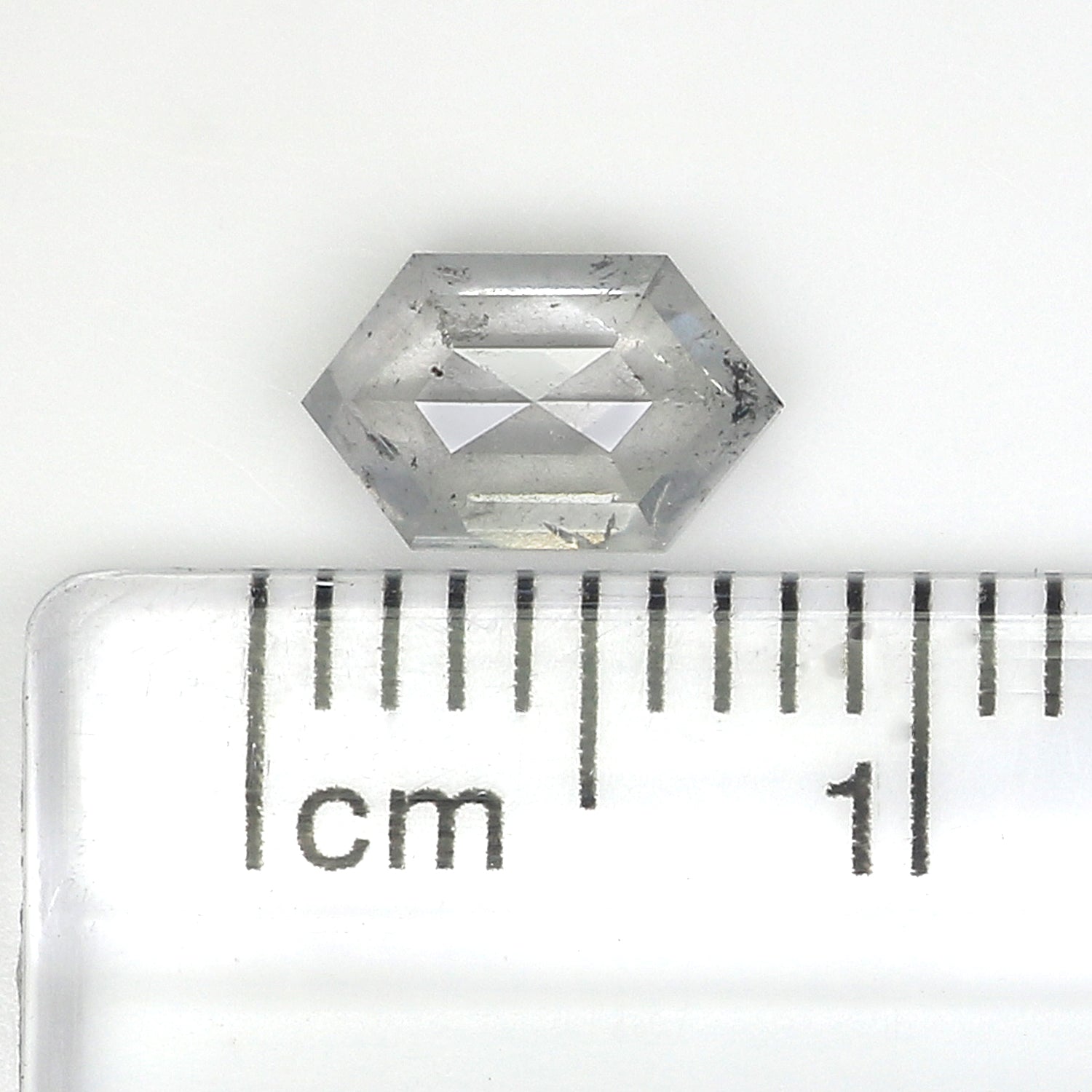 0.88 Ct Natural Loose Hexagon Shape Diamond Grey Hexagon Cut Diamond 7.25 MM Natural Loose Grey Color Diamond Hexagon Rose Cut Diamond QL212