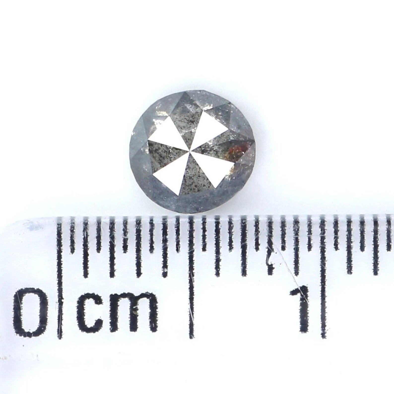 0.39 Ct Natural Loose Round Shape Diamond Salt And Pepper Round Diamond 4.65 MM Natural Black Gray Color Round Rose Cut Diamond NQ2041