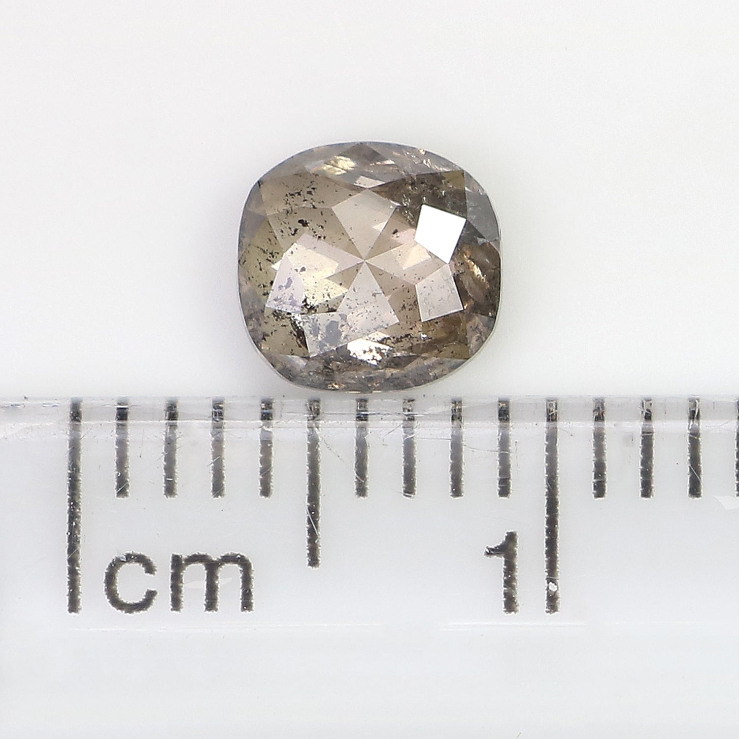 0.76 CT Natural Loose Cushion Shape Diamond Salt And Pepper Cushion Shape Diamond 5.65 MM Black Grey Color Cushion Rose Cut Diamond QL533