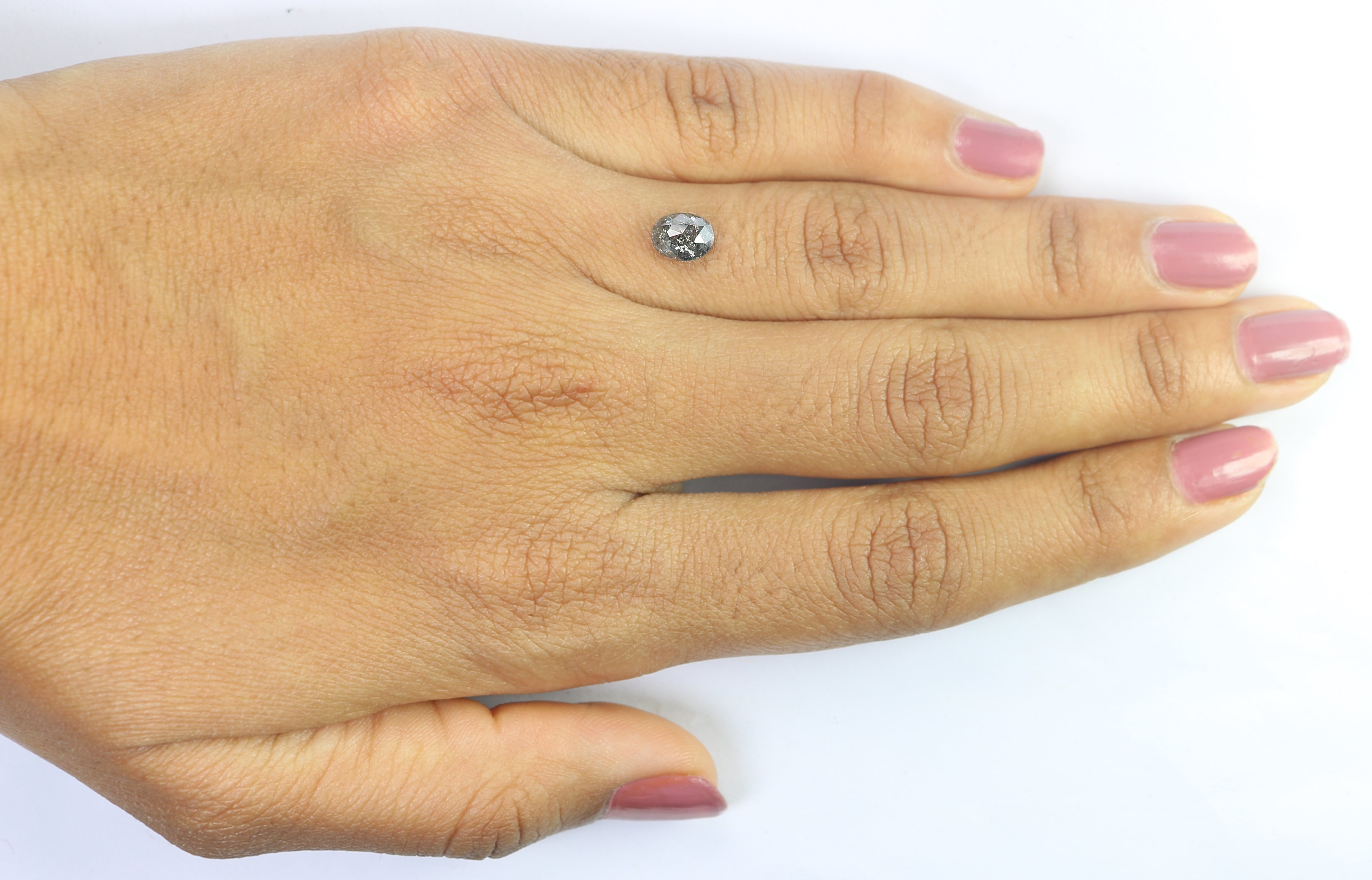 0.91 Ct Natural Loose Oval Shape Diamond Black Grey Color Diamond 6.60 MM Natural Loose Diamond Salt and Pepper Oval Shape Diamond QL665