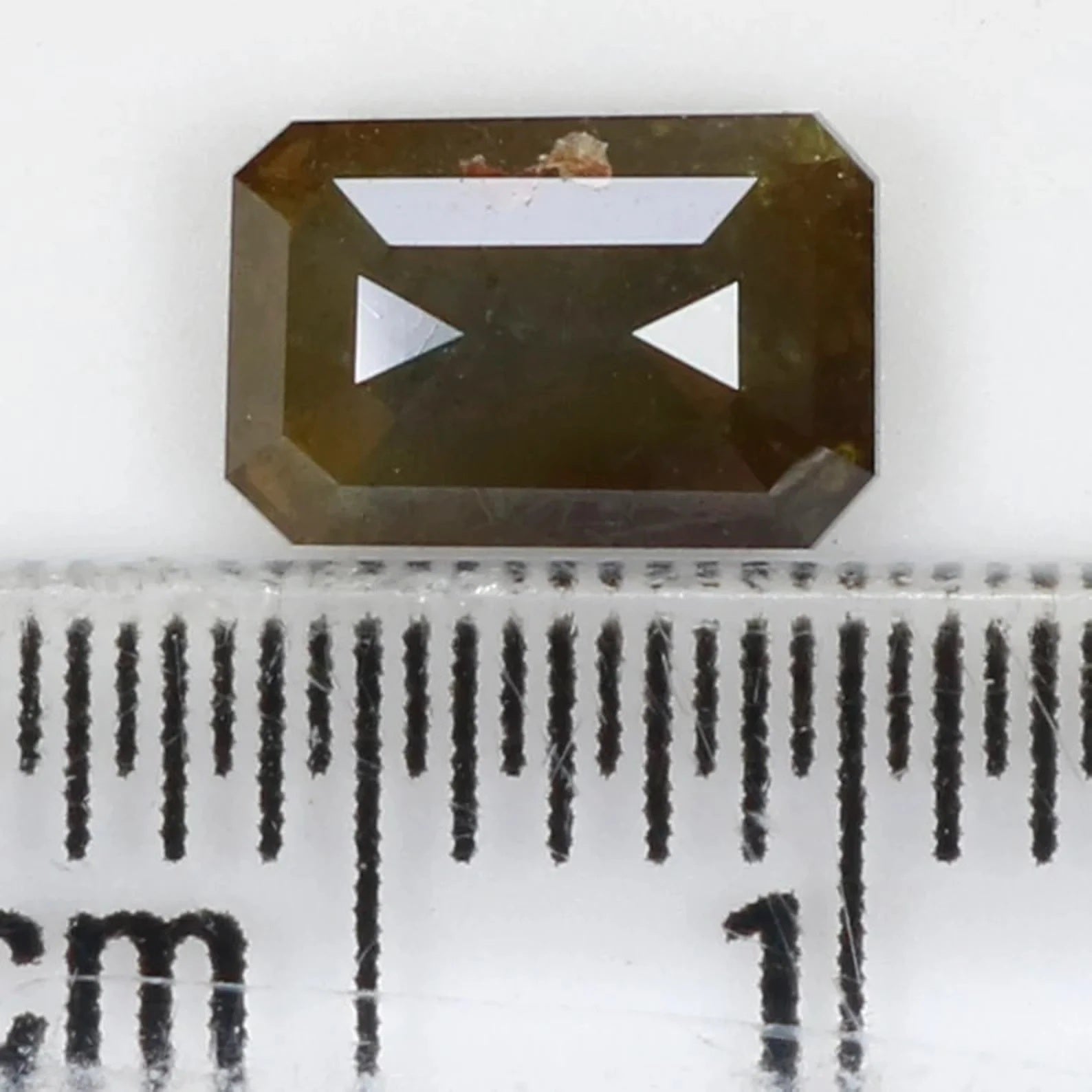 0.91 Ct Natural Loose Emerald Shape Diamond Salt And Pepper Emerald Diamond 6.80 MM Natural Black Grey Color Emerald Rose Cut Diamond NQ1071