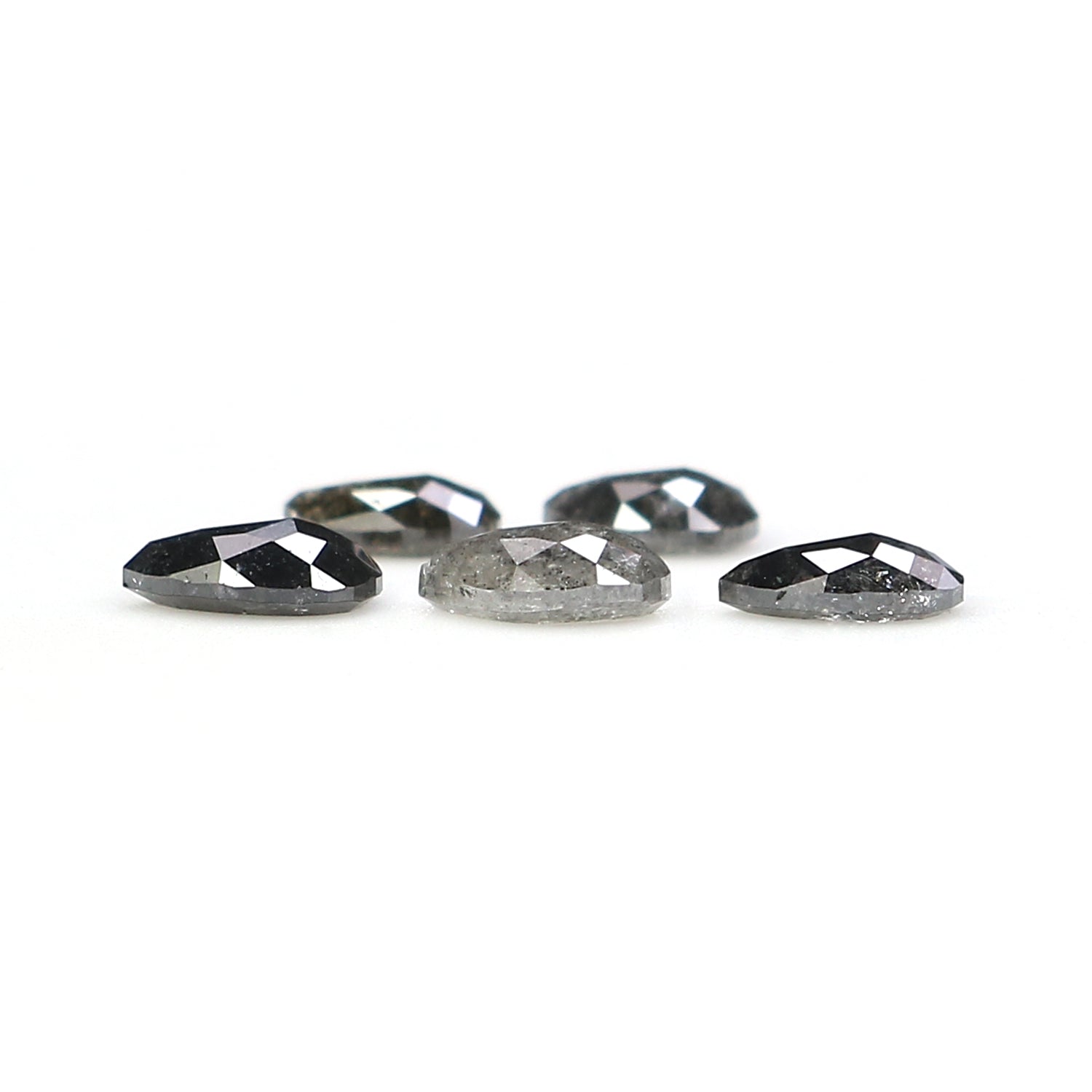 0.77 CT Natural Loose Pear Shape Diamond Salt And Pepper Pear Diamond 4.05 MM Natural Loose Black Grey Color Pear Rose Cut Diamond KQ2698