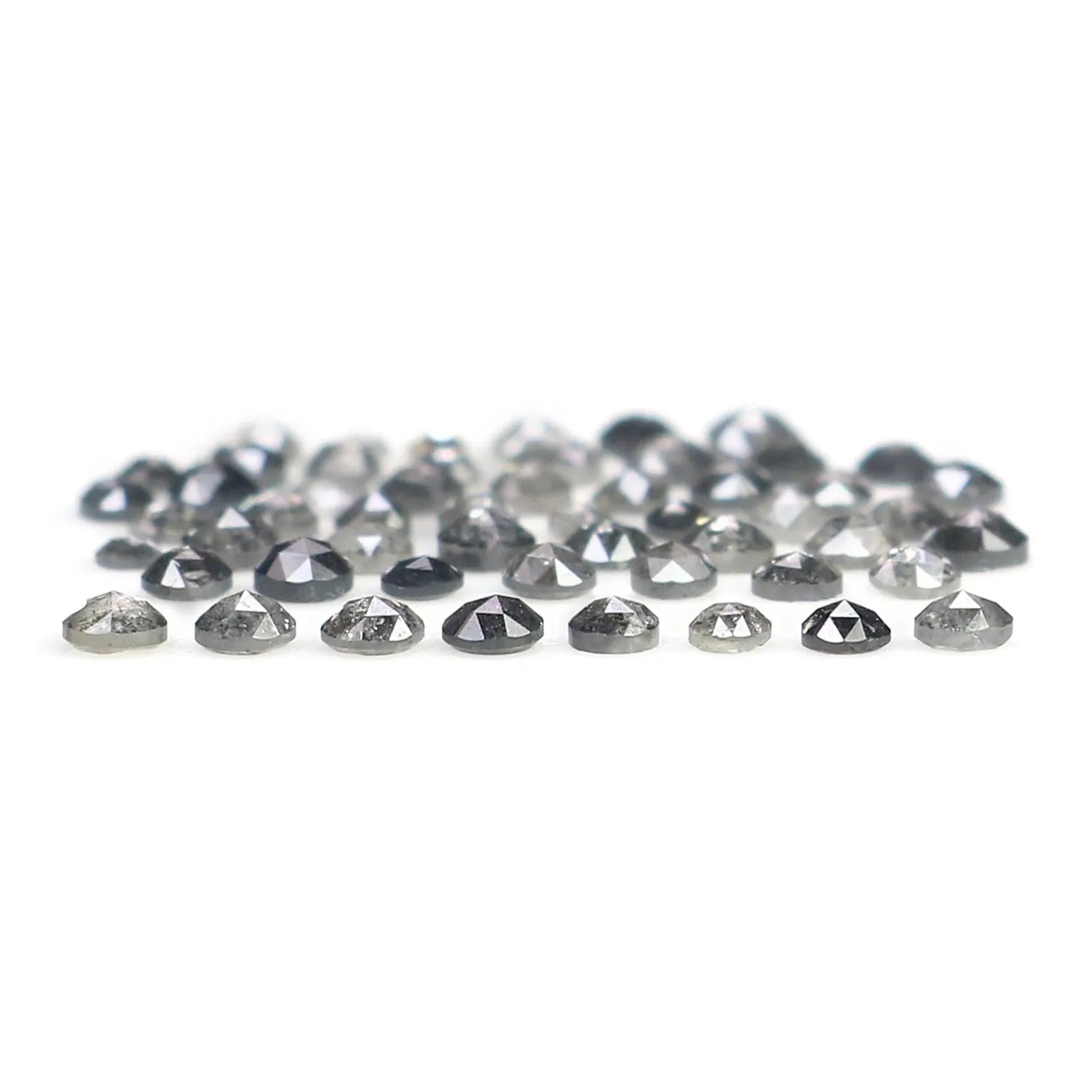 0.88 CT Natural Loose Round Shape Diamond Salt And Pepper Round Cut Diamond 1.10 MM Natural Black Grey Color Round Rose Cut Diamond NQ1842