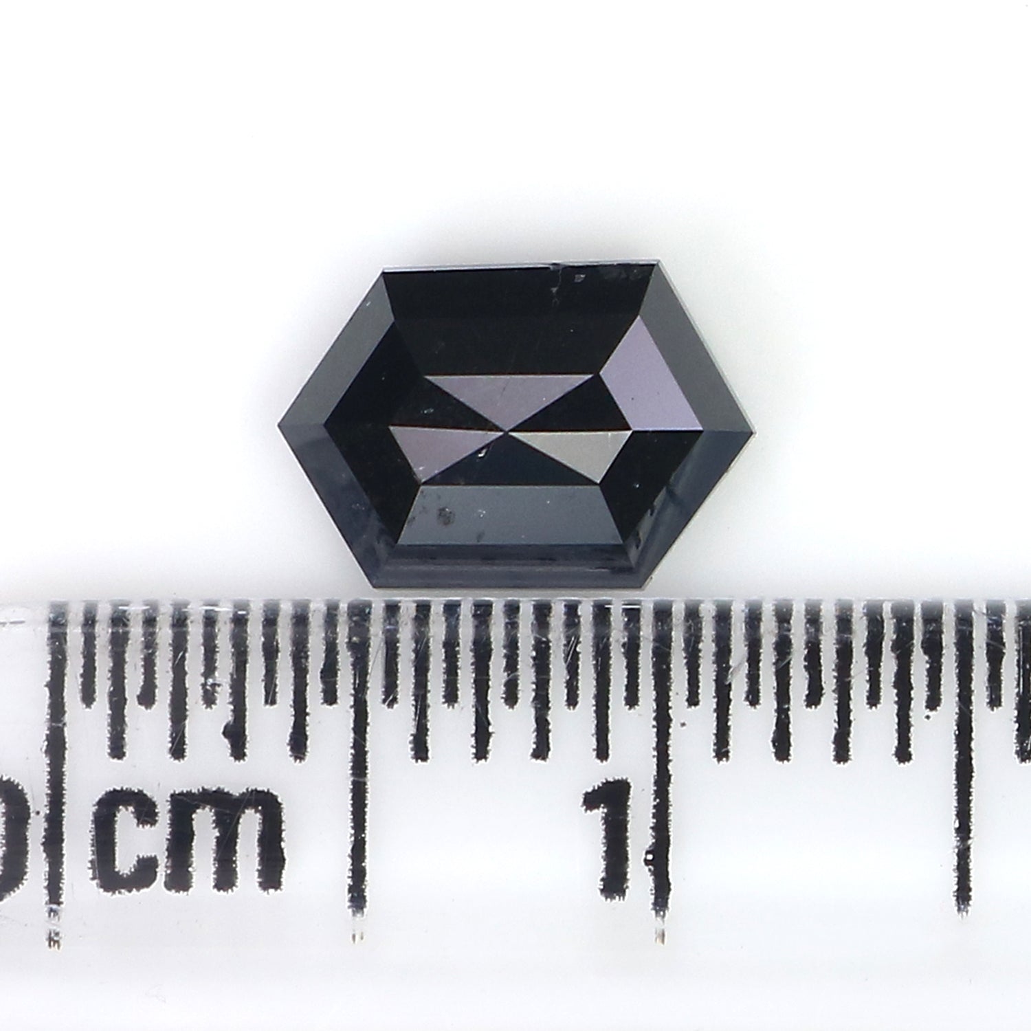 1.13 CT Natural Loose Hexagon Shape Diamond Black Hexagon Rose Cut Diamond 7.90 MM Natural Loose Black Color Hexagon Rose Cut Diamond QL9082