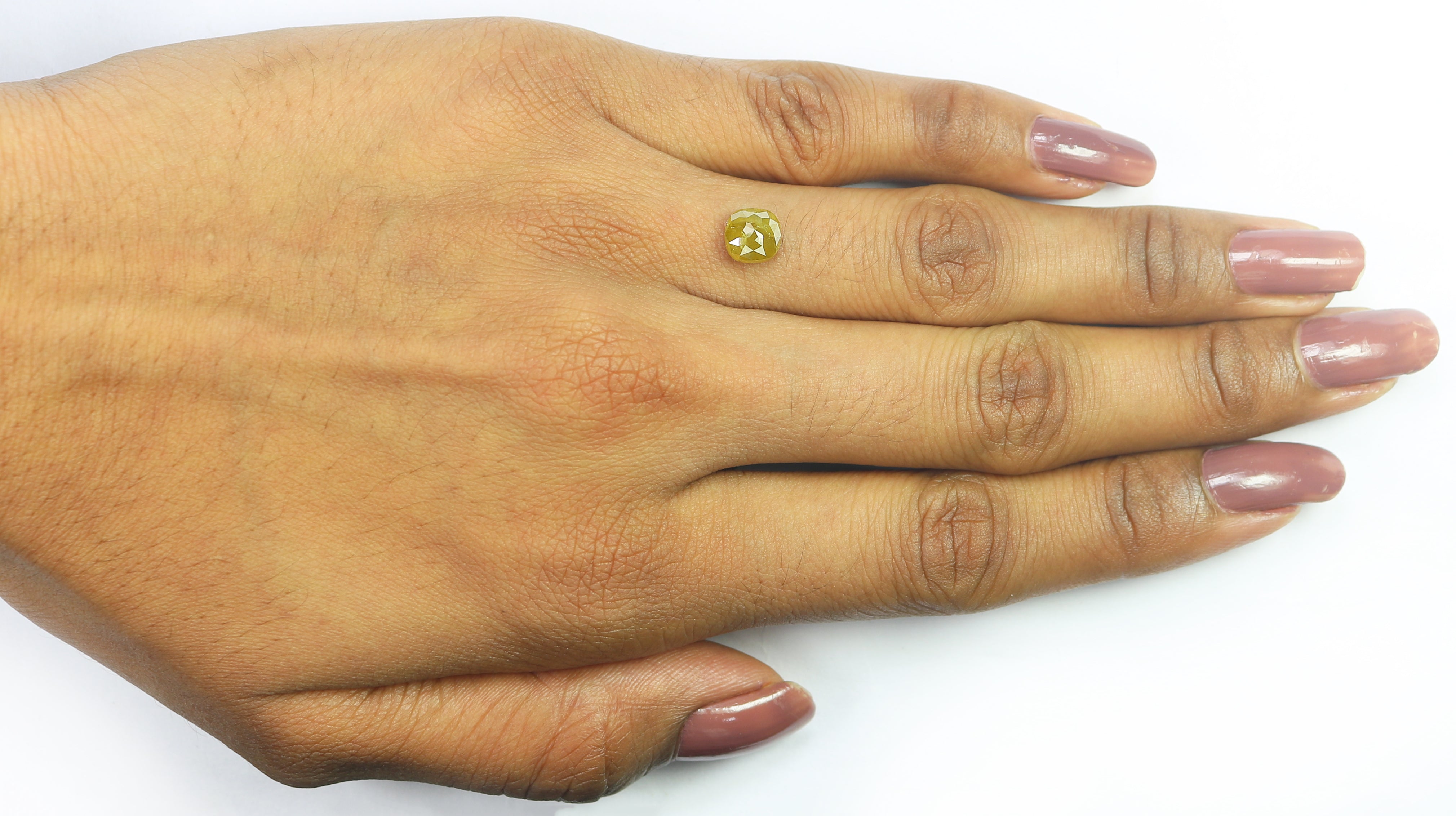 Natural Cushion Yellow Diamond 1.32 CT Loose Rose Cut Yellow Stone 6.15 MM Rustic Diamond Cushion Diamond For Custom Engagement Ring L3657