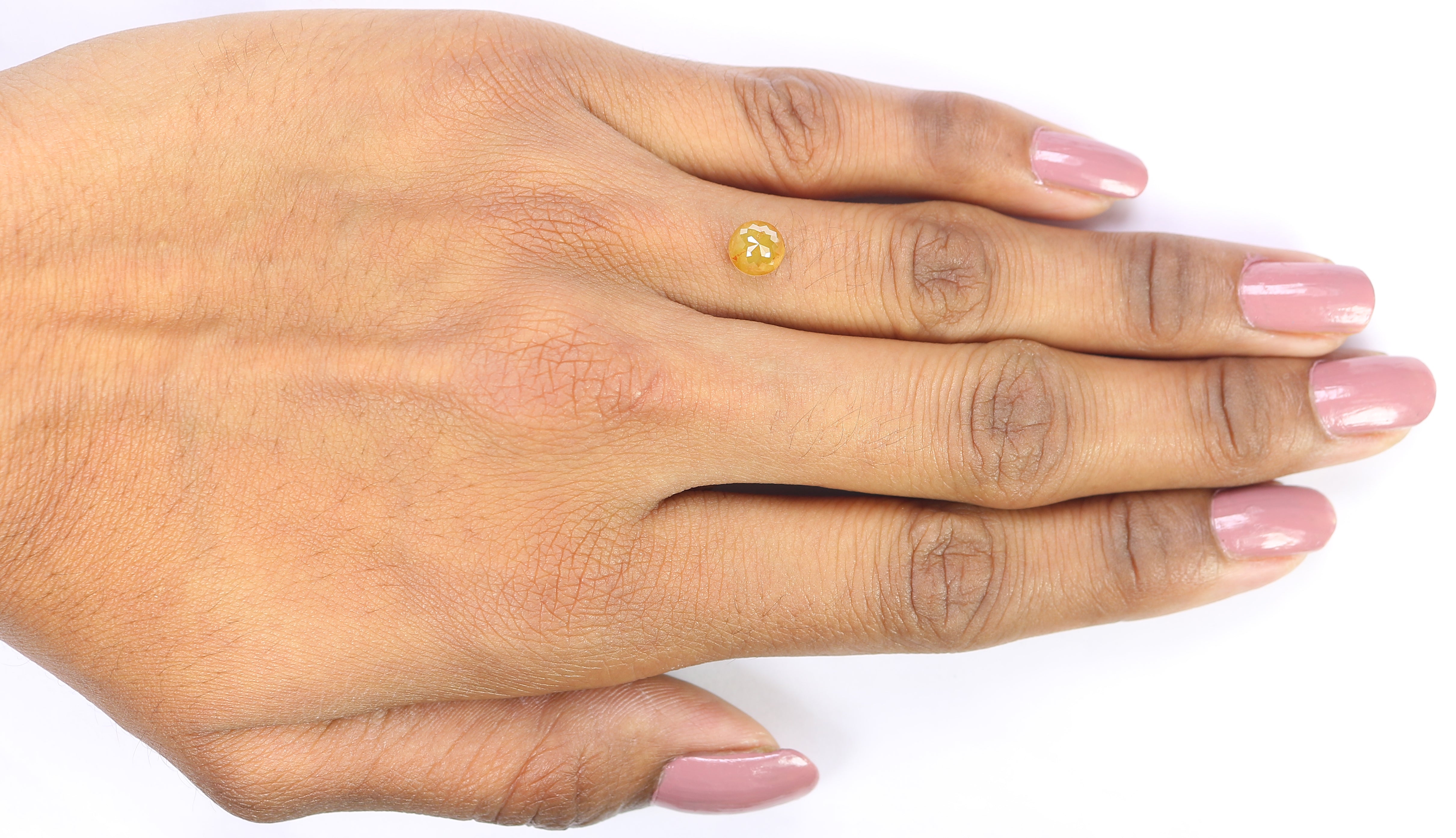 1.18 CT Natural Loose Round Rose Cut Diamond Yellow Color Round Shape Diamond 5.80 MM Natural Yellow Color Round Rose Cut Diamond LQ5216
