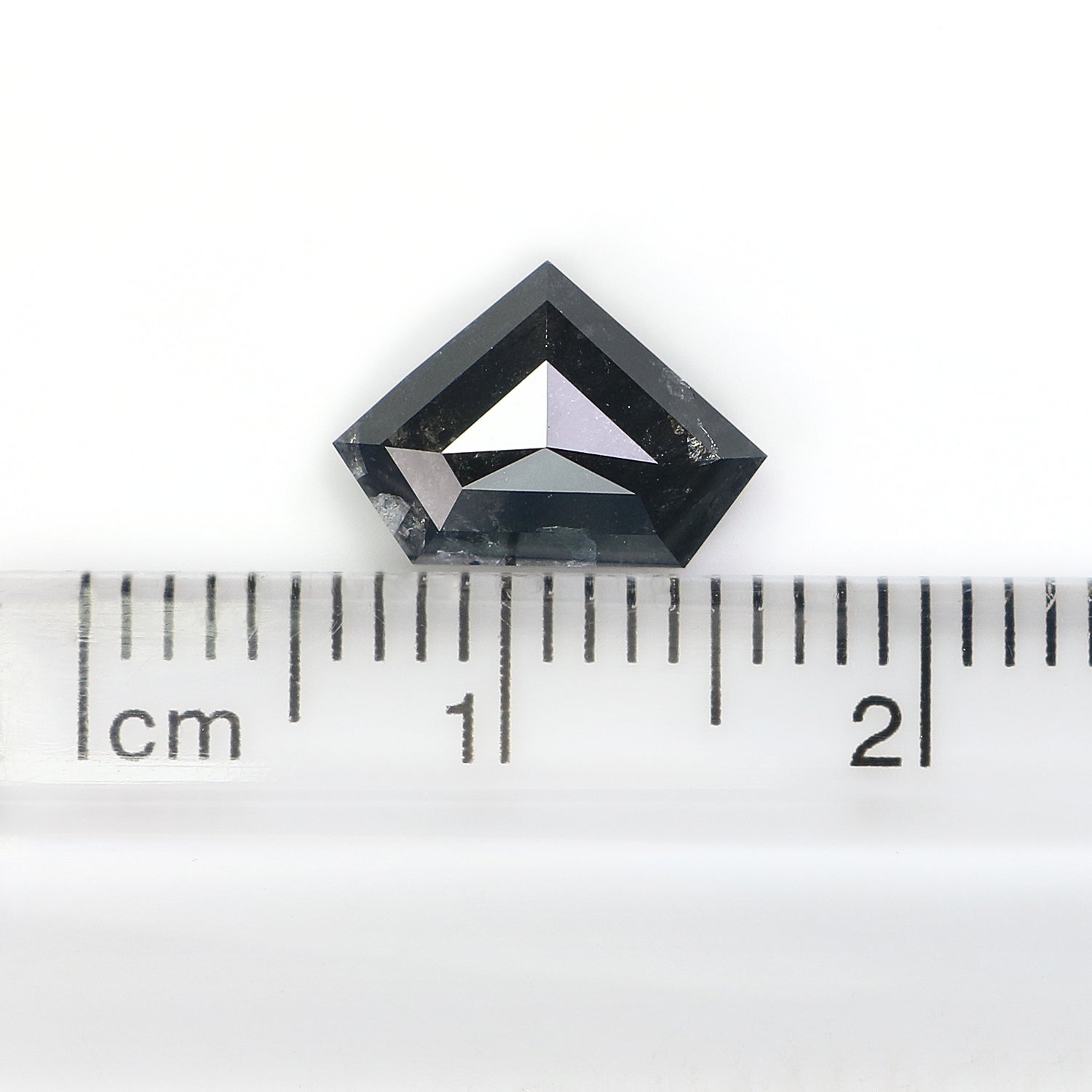 1.97 Ct Natural Loose Shield Shape Diamond Salt And Pepper Shield Cut Diamond 7.30 MM Black Gray Color Shield Shape Rose Cut Diamond QL700