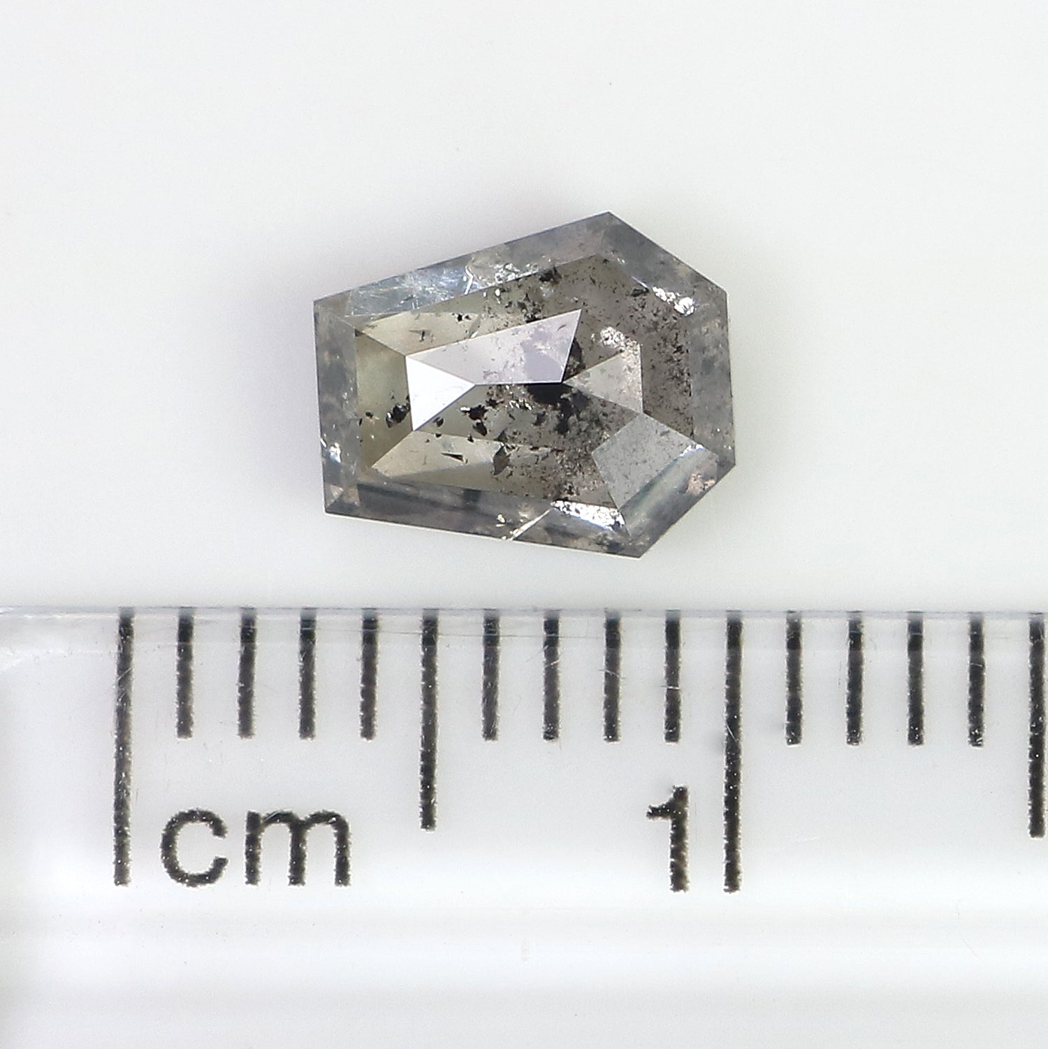 1.11 CT Natural Loose Coffin Shape Diamond Salt And Pepper Coffin Cut Diamond 6.80 MM Black Grey Color Coffin Shape Rose Cut Diamond QK2178