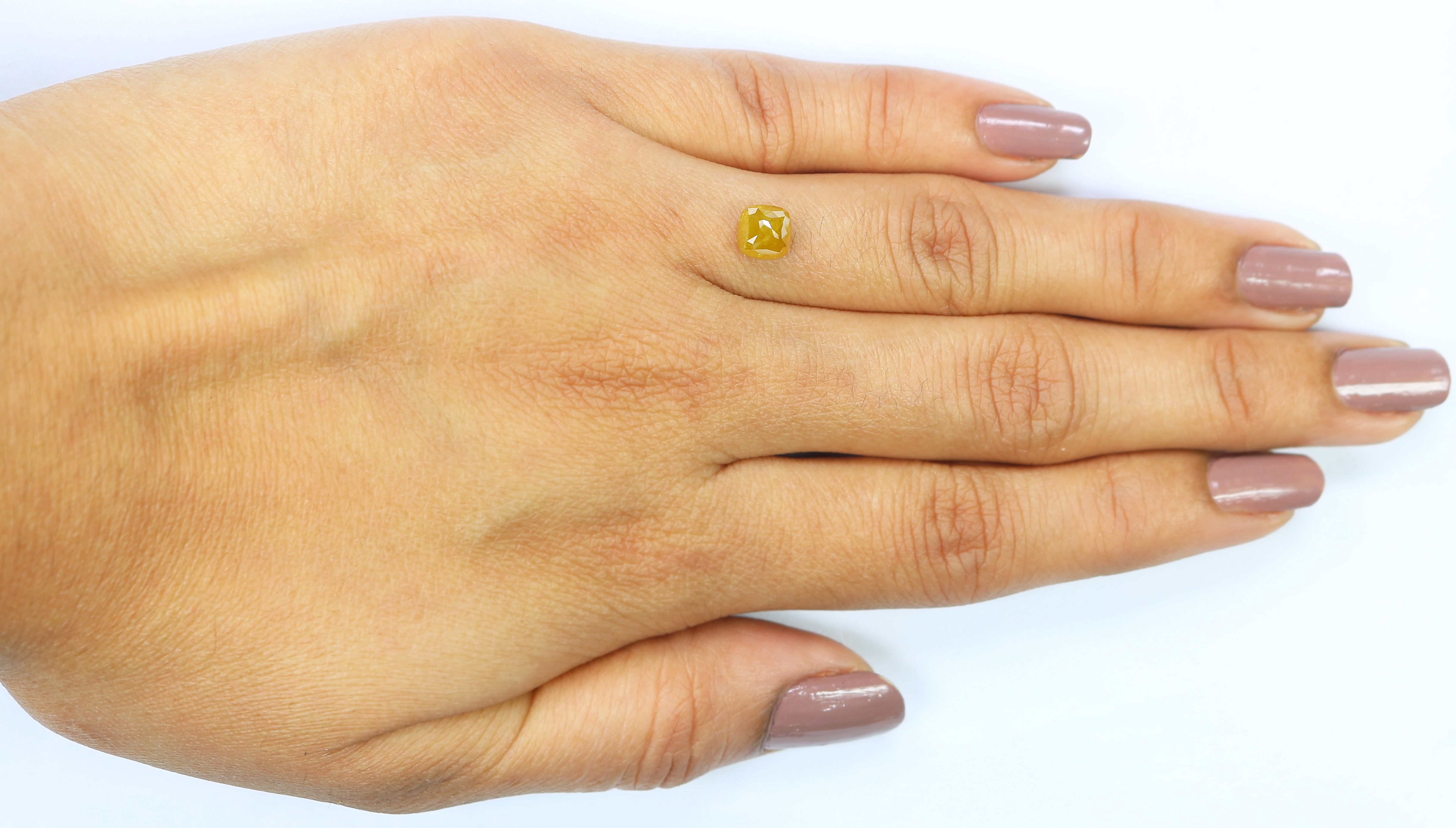 1.21 CT Natural Loose Cushion Shape Diamond Yellow Color Cushion Cut Diamond 5.55 MM Natural Yellow Diamond Cushion Rose Cut Diamond LQ9239