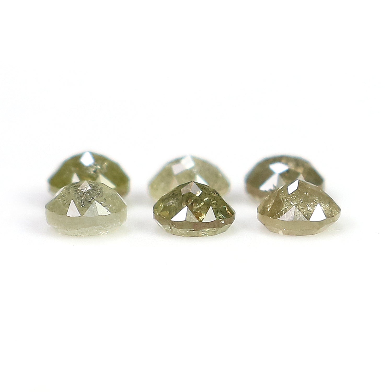 1.22 CT Natural Loose Round Rose Cut Diamond Grey Color Round Shape Diamond 3.30 MM Natural Loose Green Color Round Rose Cut Diamond LQ9692