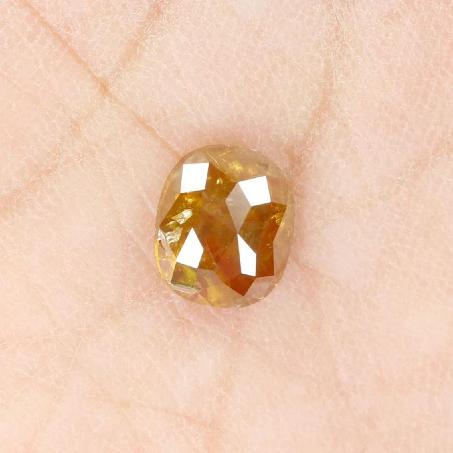 1.26 CT Natural Loose Oval Shape Diamond Brown Color Oval Cut Diamond 6.95 MM Natural Loose Brown Color Diamond Oval Rose Cut Diamond NQ990