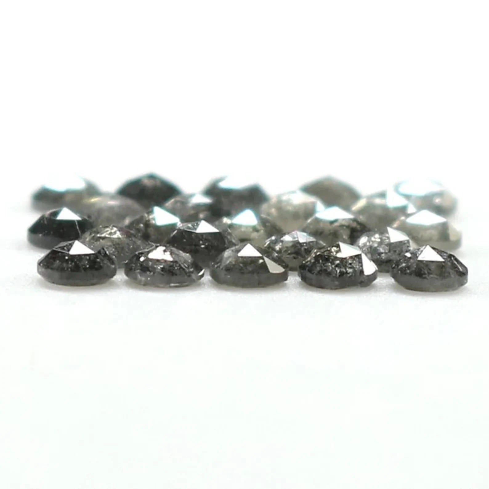1.11 CT Natural Loose Round Shape Diamond Salt And Pepper Round Cut Diamond 2.20 MM Natural Black Grey Color Round Rose Cut Diamond NQ1836