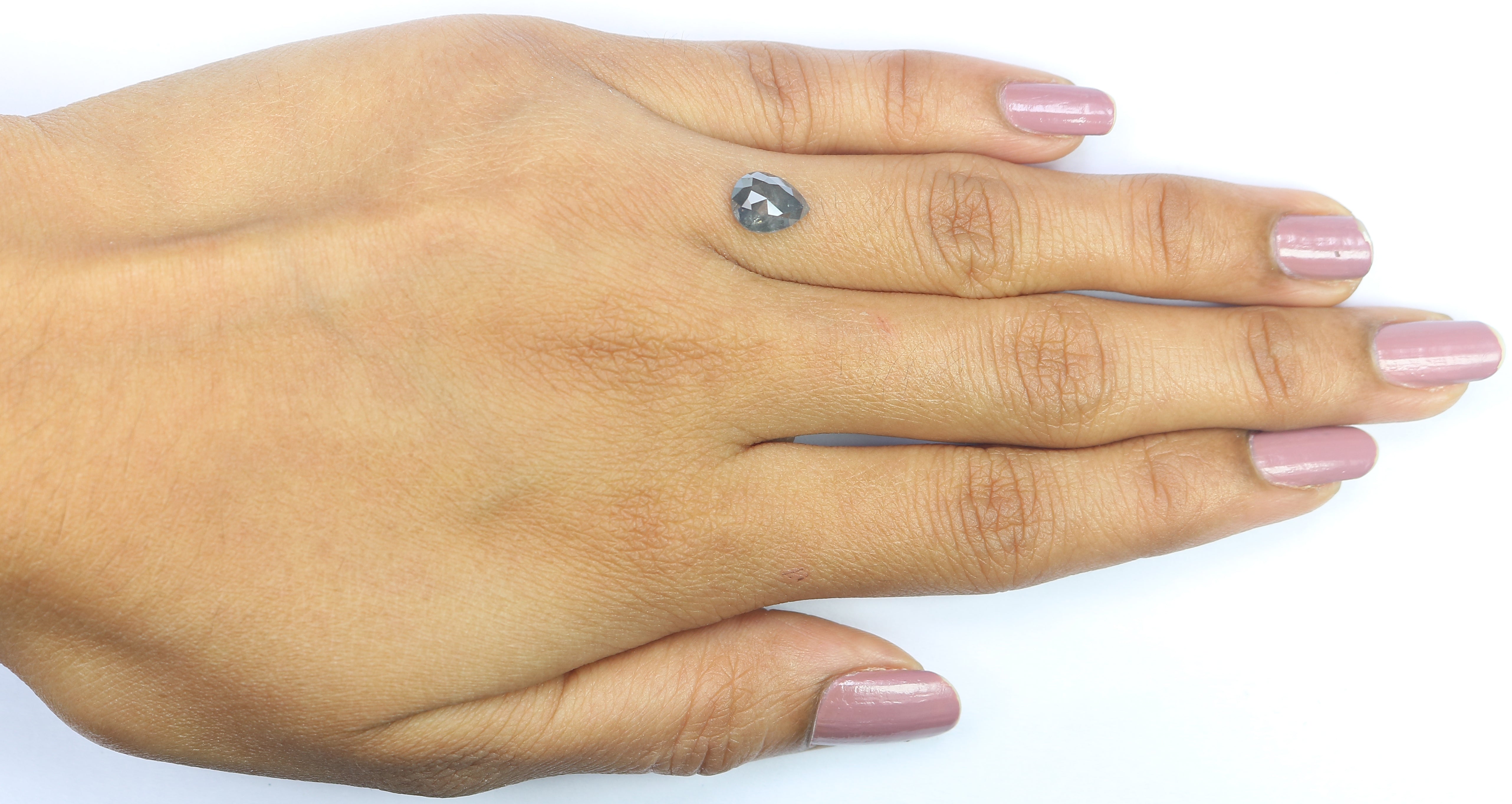 1.26 CT Natural Loose Pear Shape Diamond Salt And Pepper Pear Cut Diamond 8.10 MM Natural Loose Black Grey Color Pear Rose Cut Diamond LC70
