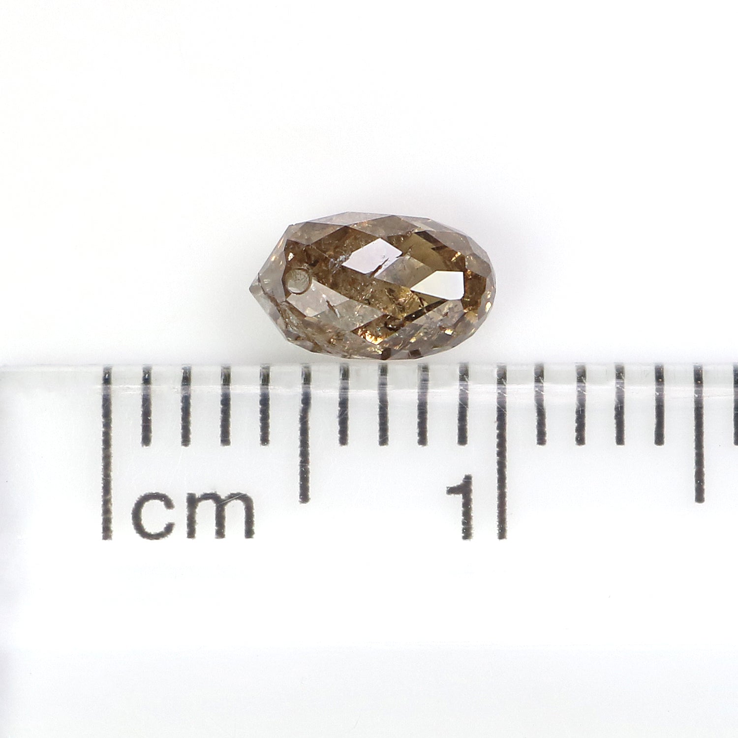 0.77 Ct Natural Loose Briolette Shape Diamond Brown Color Drop Diamond 6.25 MM Natural Loose Brown Color Briolette Rose Cut Diamond LQ9841