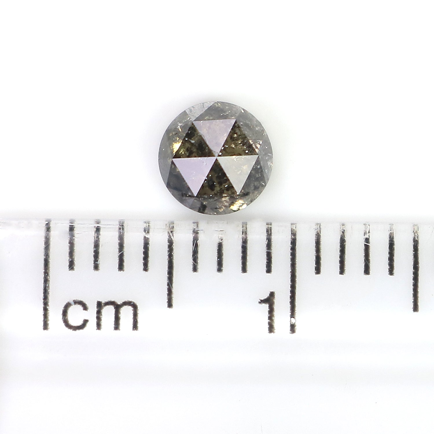 0.53 Ct Natural Loose Round Rose Cut Diamond Black Grey Color Rose Cut Diamond 4.60 MM Natural Loose Salt And Pepper Rose Cut Diamond QL7404