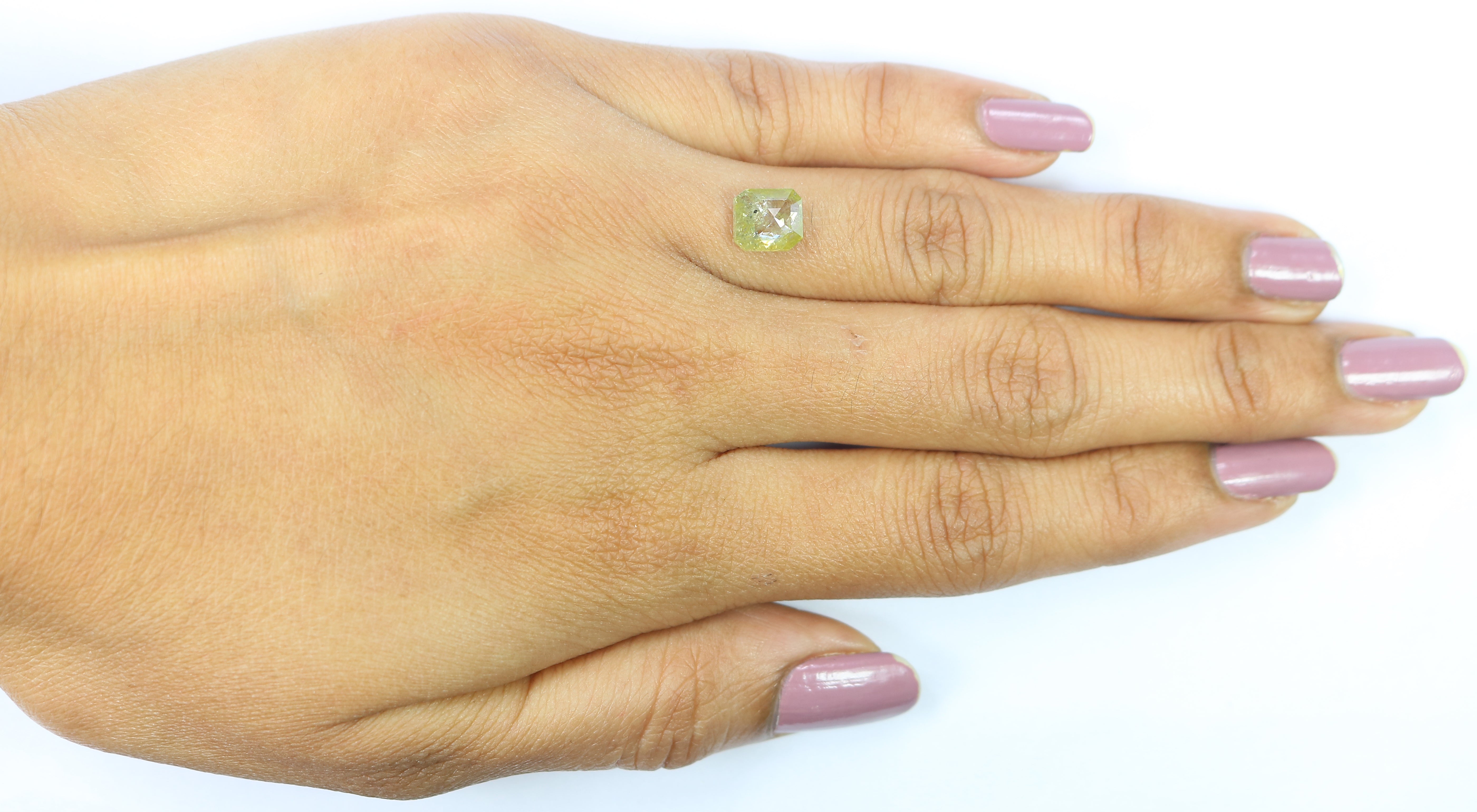 1.70 CT Natural Loose Emerald Cut Diamond Yellow Emerald Shape Diamond 6.87 MM Natural Loose Yellow Color Emerald Rose Cut Diamond QL3097