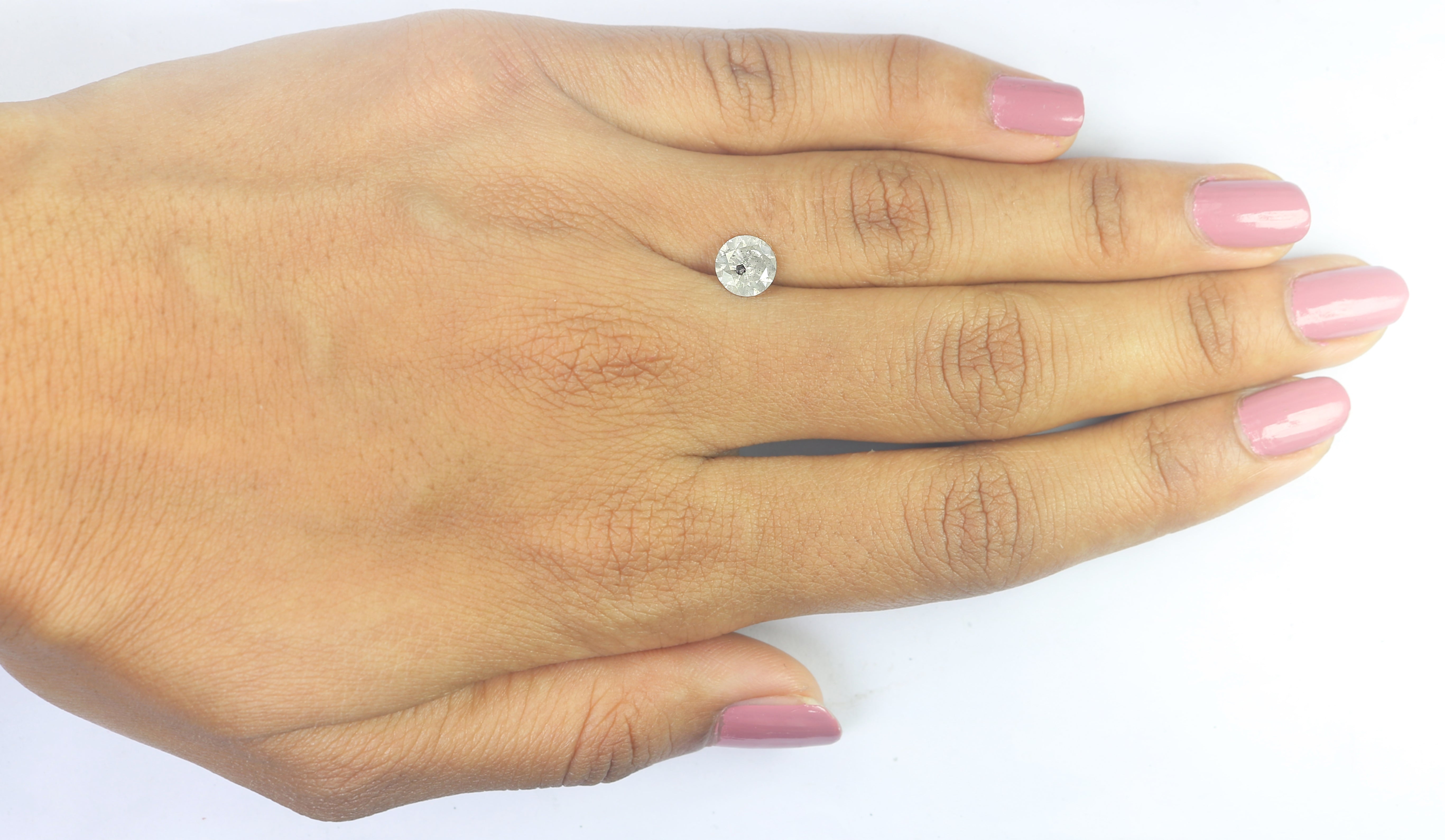 1.06 CT Natural Loose Round Shape Diamond Salt And Pepper Round Cut Diamond 6.60 MM Natural Grey Color Round Brilliant Cut Diamond LQ445
