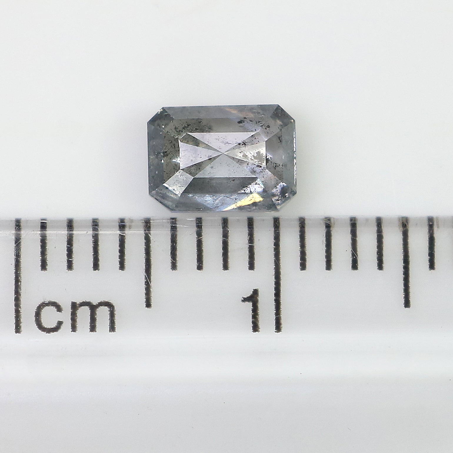 0.65 CT Natural Loose Emerald Shape Diamond Salt And Pepper Emerald Shape Diamond 5.70 MM Black Grey Color Emerald Rose Cut Diamond QL9579