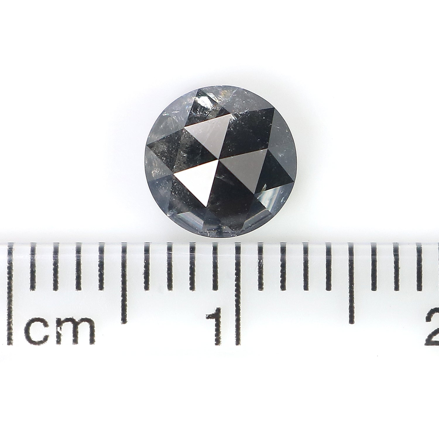 1.26 Ct Natural Loose Round Rose Cut Diamond Salt And Pepper Round Shape Diamond 6.70 MM Natural Black Grey Round Rose Cut Diamond LQ278