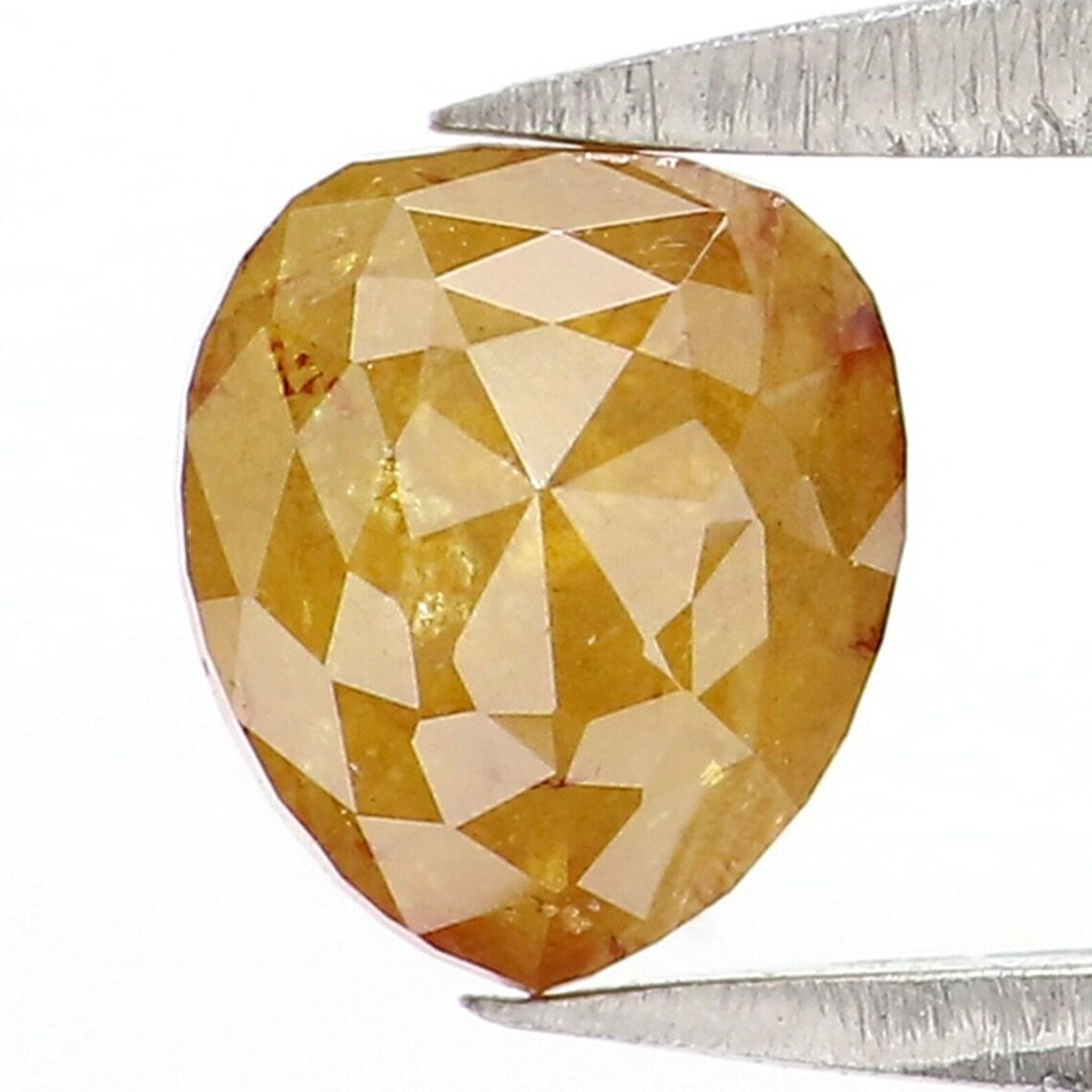 0.77 CT Natural Loose Heart Shape Diamond Yellow Color Heart Cut Diamond 5.65 MM Natural Loose Yellow Color Heart Rose Cut Diamond NQ2387
