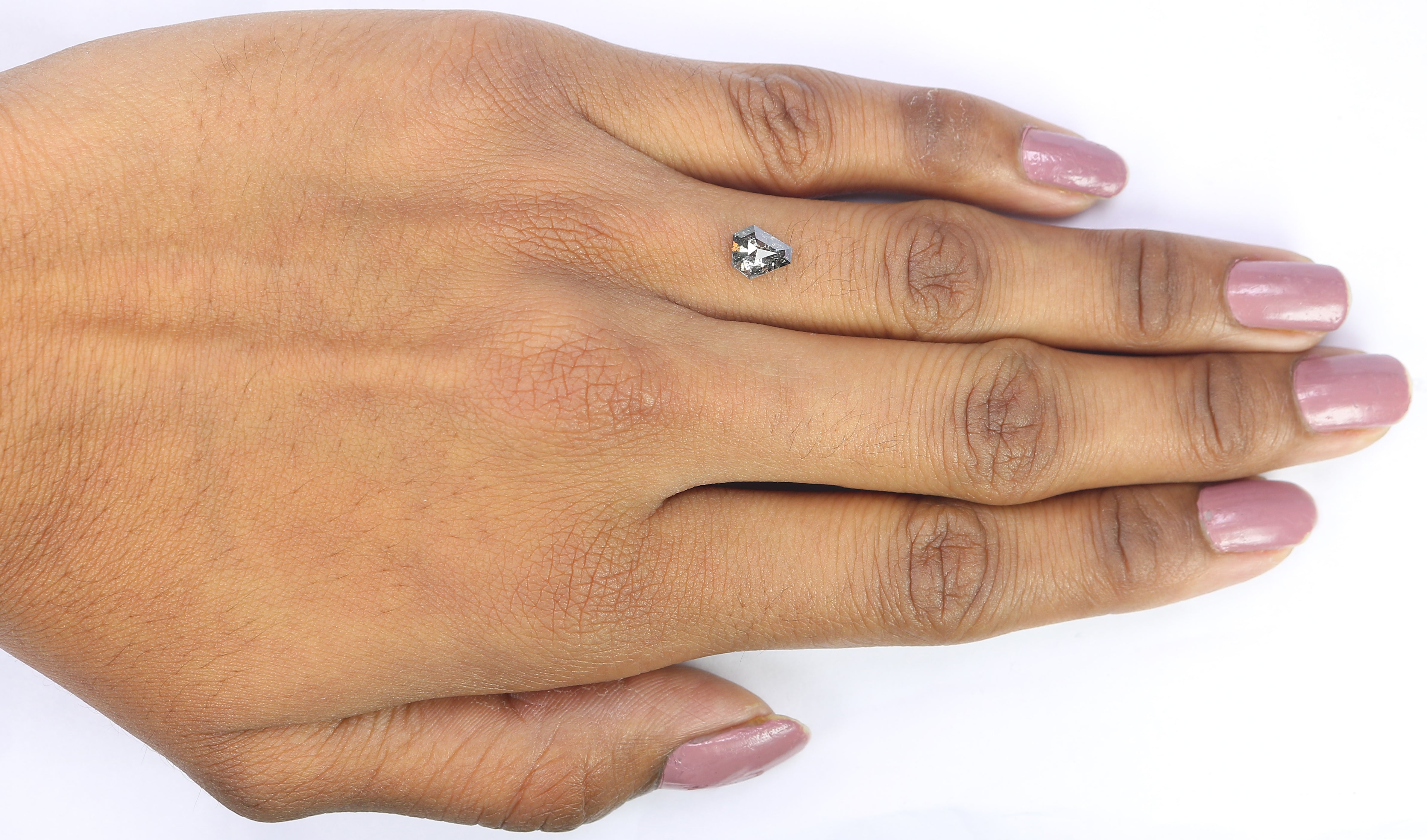 0.87 CT Natural Loose Coffin Shape Diamond Salt And Pepper Coffin Shape Diamond 6.40 MM Black Grey Color Coffin Rose Cut Diamond QL7838