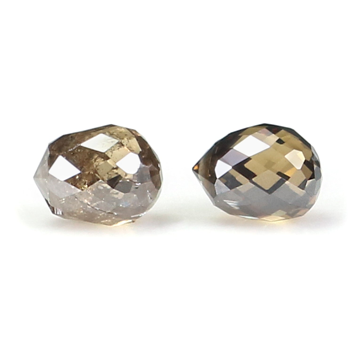 0.93 CT Natural Loose Drop Cut Pair Diamond Brown Color Briolette Diamond 4.50 MM Natural Brown Color Diamond Drop Rose Cut Diamond NQ776