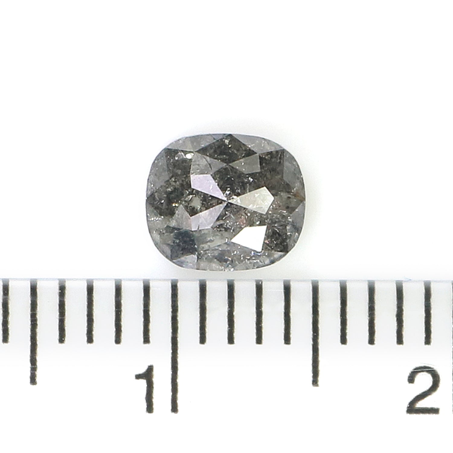 0.78 CT Natural Loose Cushion Shape Diamond Salt And Pepper Cushion Cut Diamond 5.70 MM Natural Black Grey Cushion Rose Cut Diamond L3601