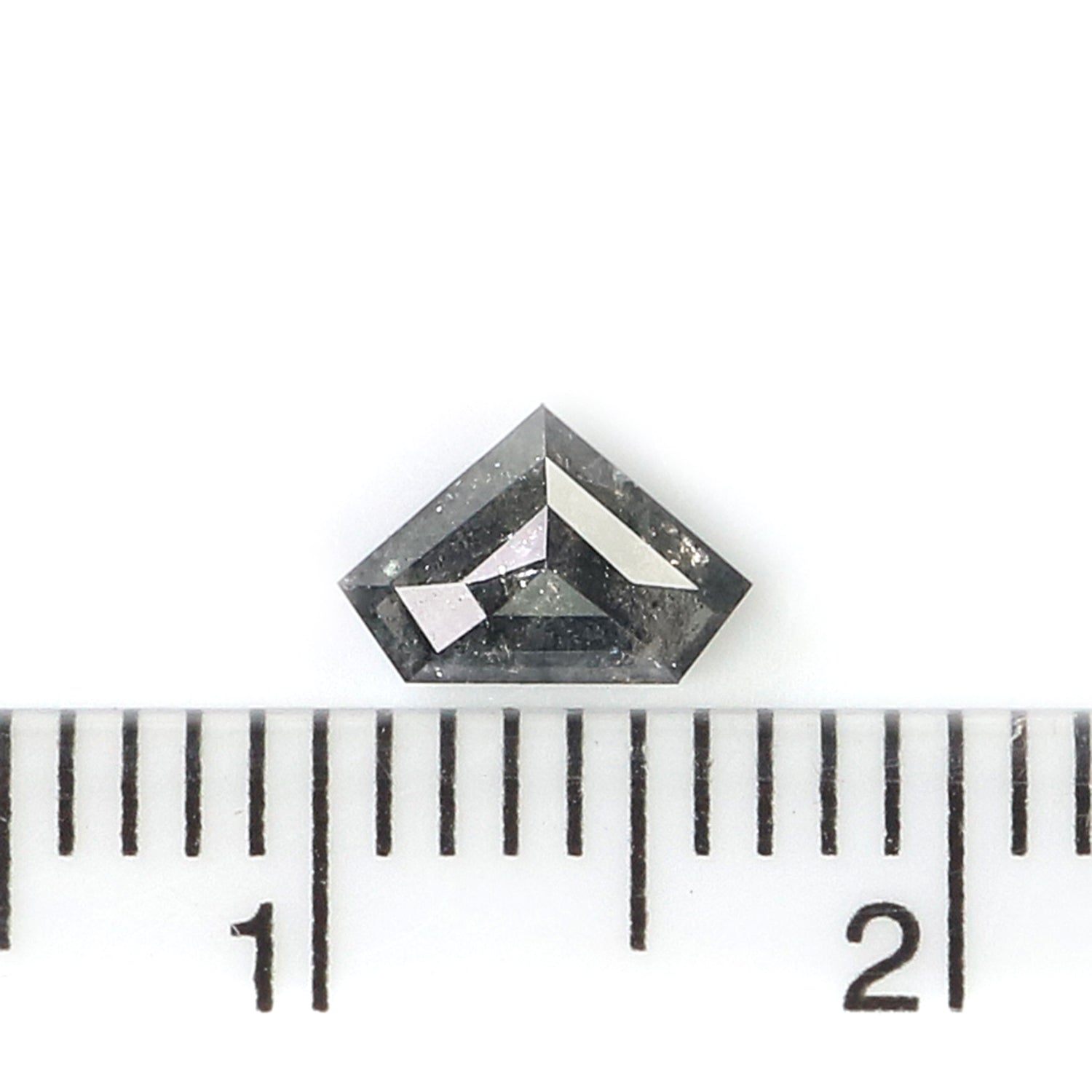 0.50 CT Natural Loose Shield Shape Diamond Salt And Pepper Shield Diamond 4.40 MM Natural Black Grey Color Shield Rose Cut Diamond N2664