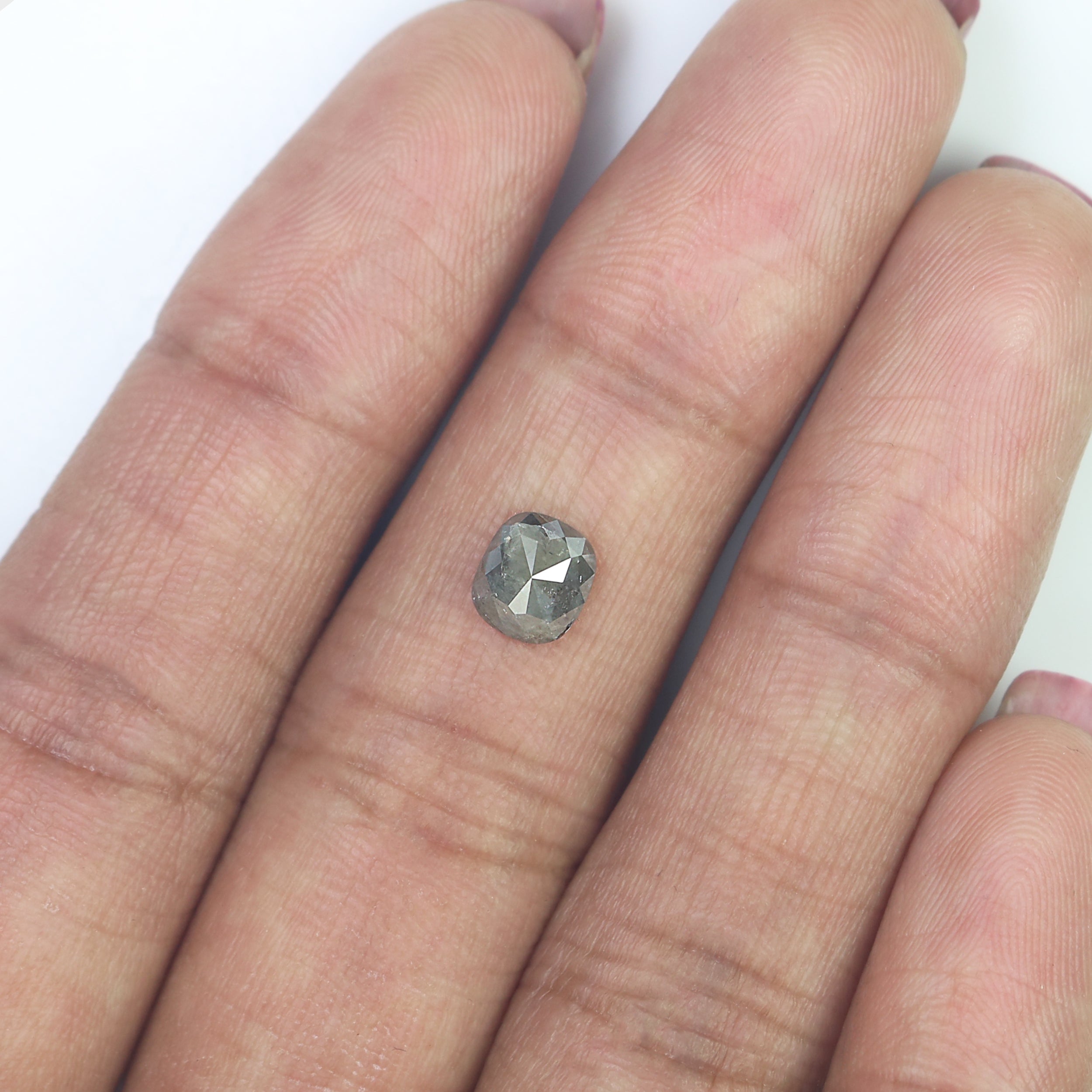 Natural Oval Diamond 0.84 CT Loose Rose Cut Grey Stone 6.10 MM Rustic Diamond For Custom Engagement Ring L3629