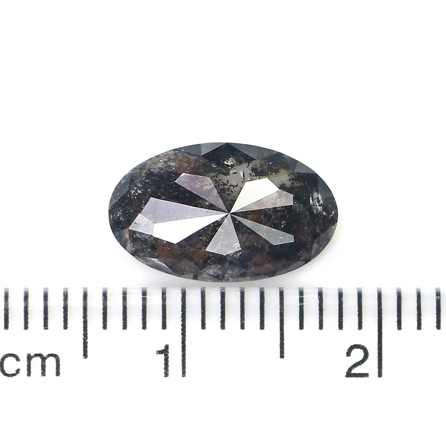 2.60 CT Natural Loose Oval Shape Diamond Salt And Pepper Oval Diamond 11.70 MM Natural Loose Black Grey Color Oval Rose Cut Diamond L3406