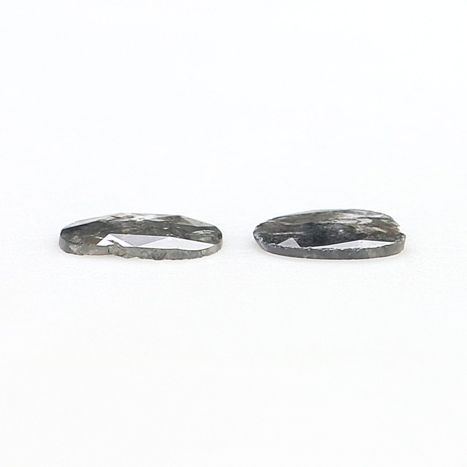 0.71 CT Natural Loose Slice Shape Diamond Salt And Pepper Uncut Diamond 6.80 MM Natural Black Grey Color Slice Irregular Cut Diamond N2644